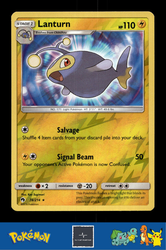 2018 Pokemon SM Lost Thunder 74/214 Lanturn Reverse