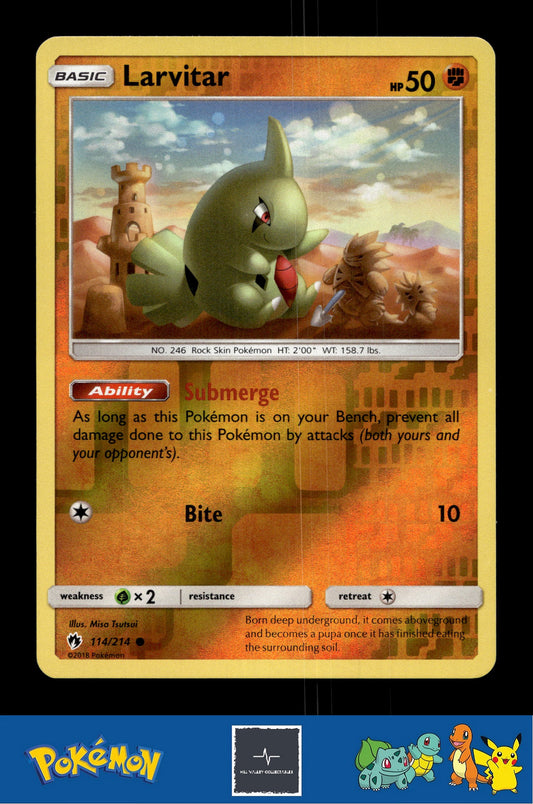 2018 Pokemon SM Lost Thunder 114/214 Larvitar Reverse