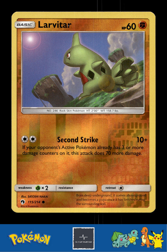 2018 Pokemon SM Lost Thunder 115/214 Larvitar Reverse