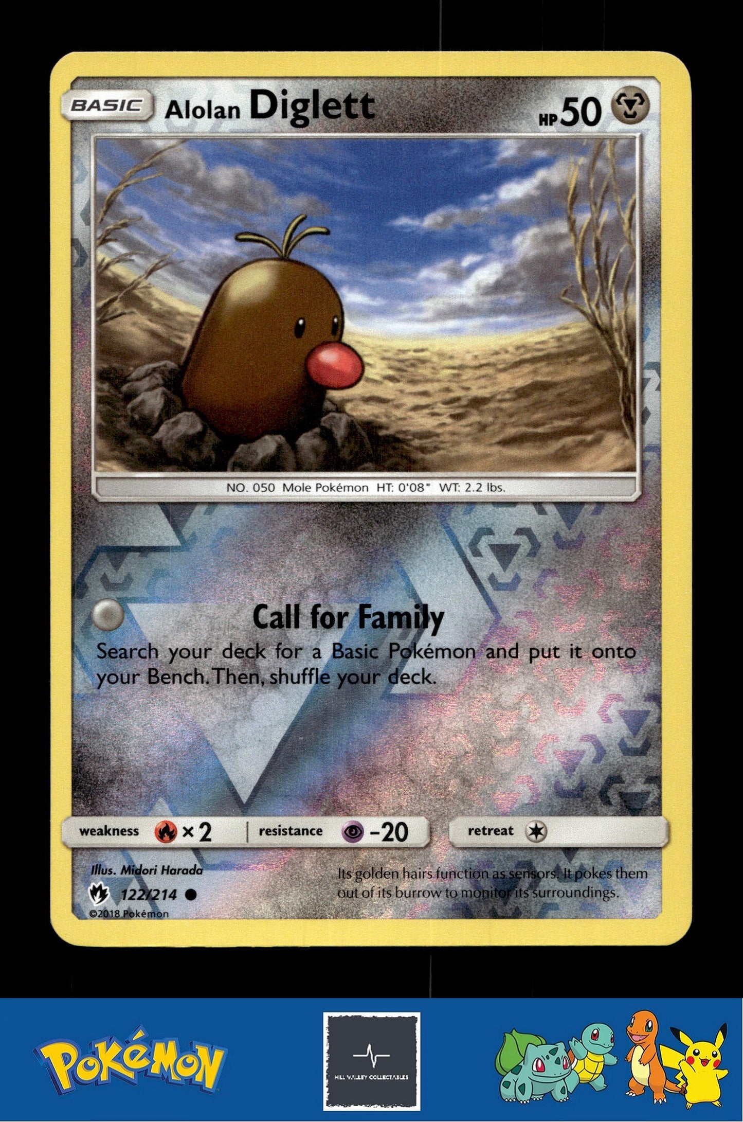 2018 Pokemon SM Lost Thunder 122/214 Alolan Diglett Reverse