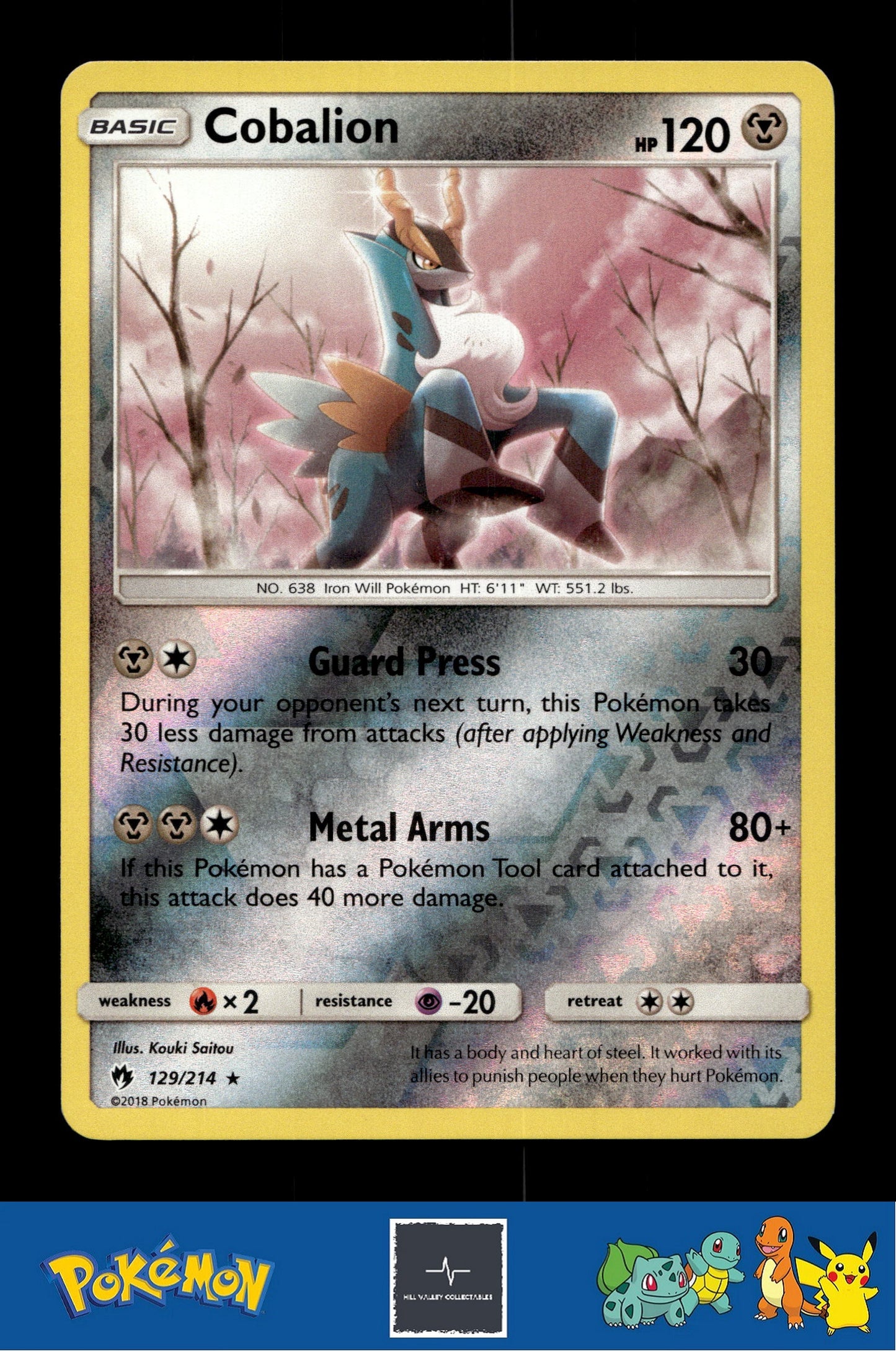 2018 Pokemon SM Lost Thunder 129/214 Cobalion Reverse