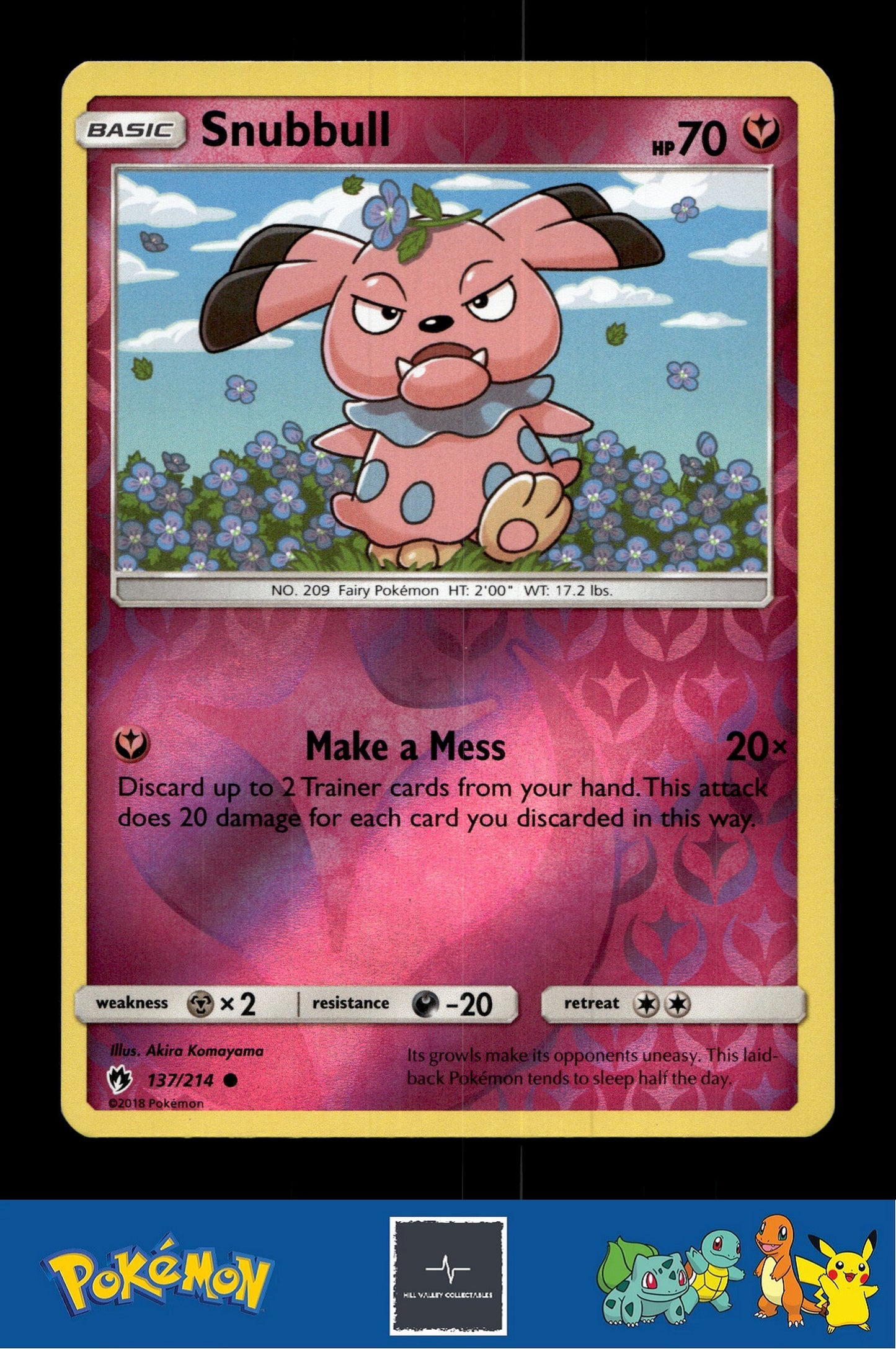 2018 Pokemon SM Lost Thunder 137/214 Snubbull Reverse