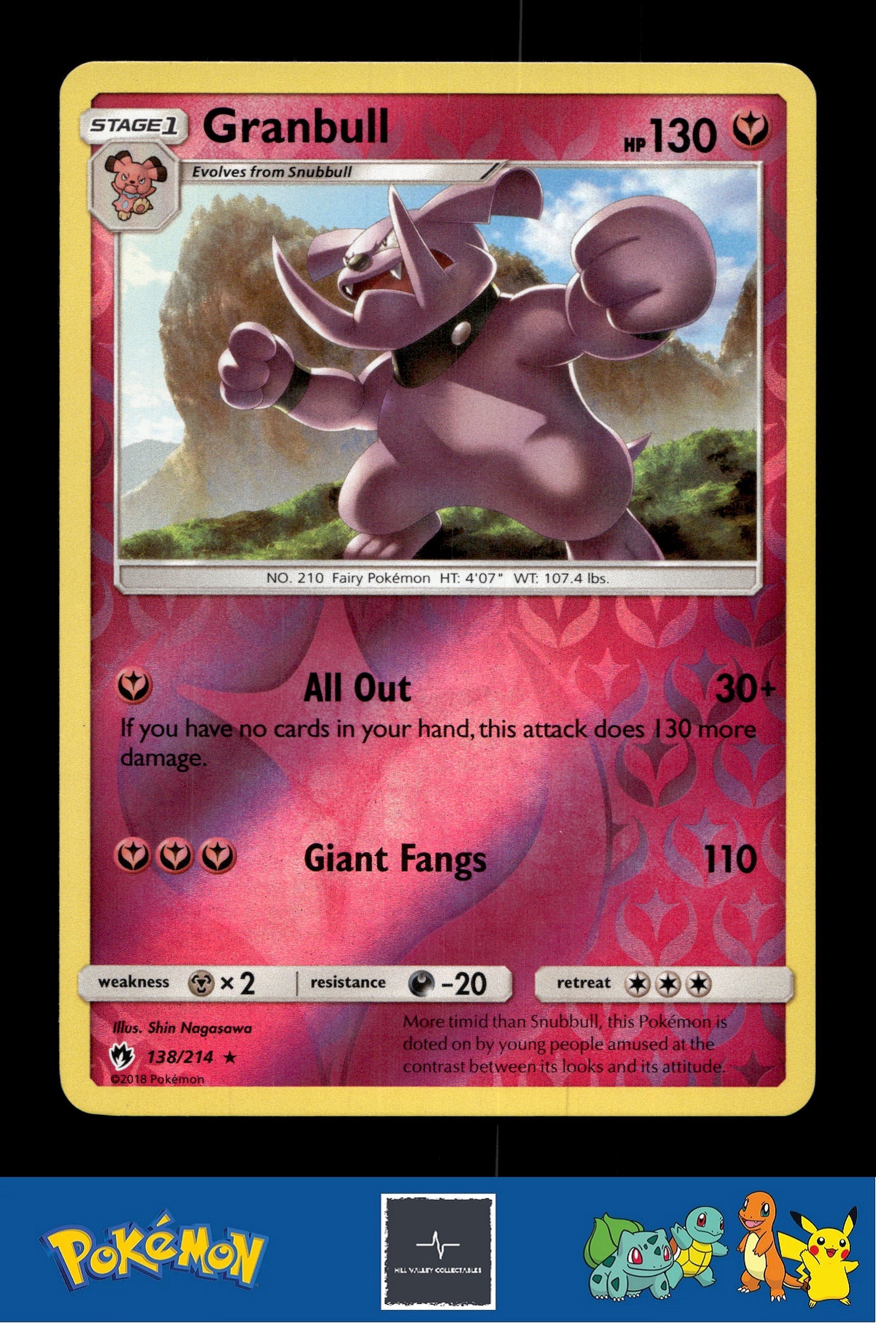 2018 Pokemon SM Lost Thunder 138/214 Granbull Reverse