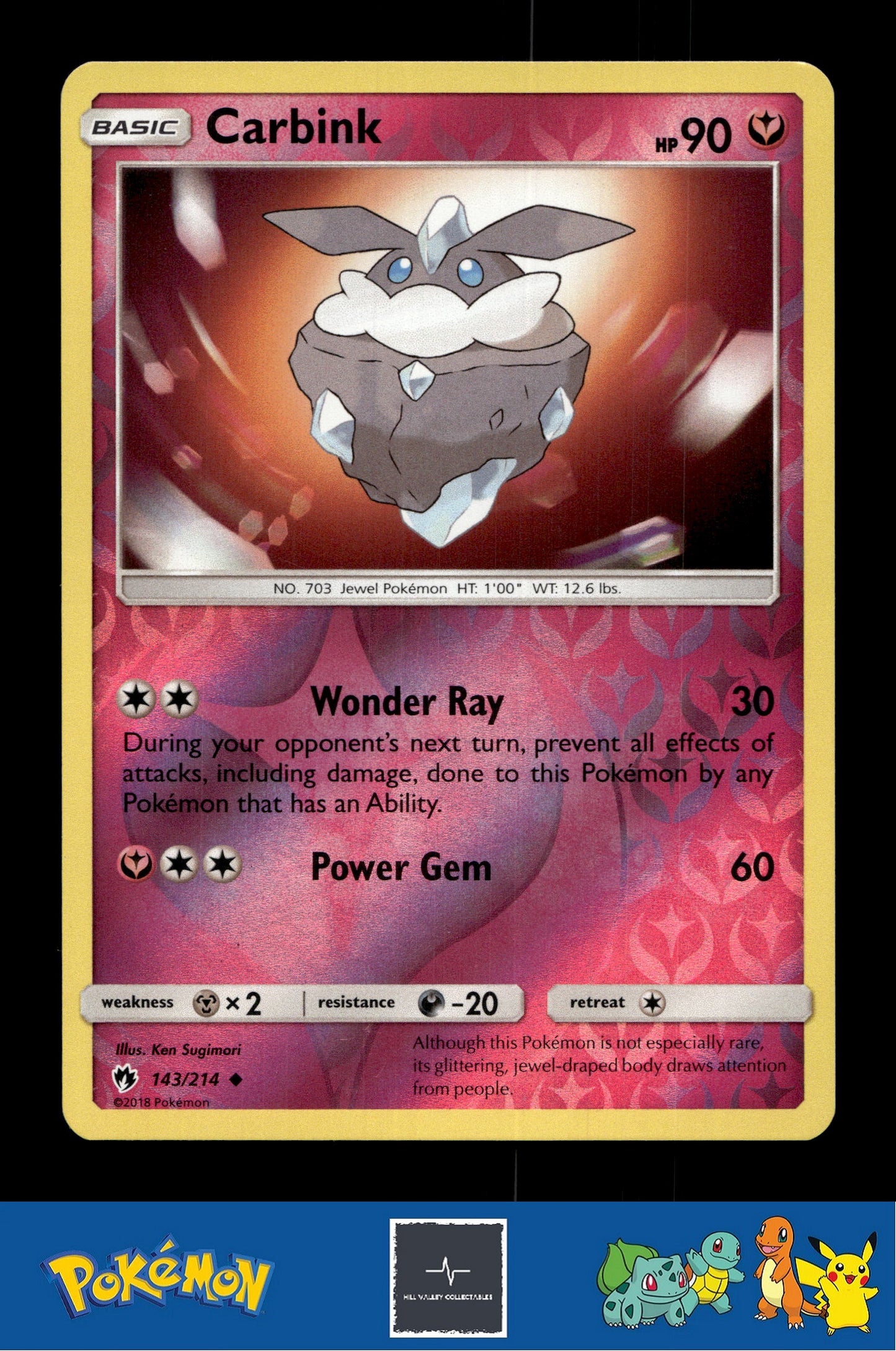 2018 Pokemon SM Lost Thunder 143/214 Carbink Reverse