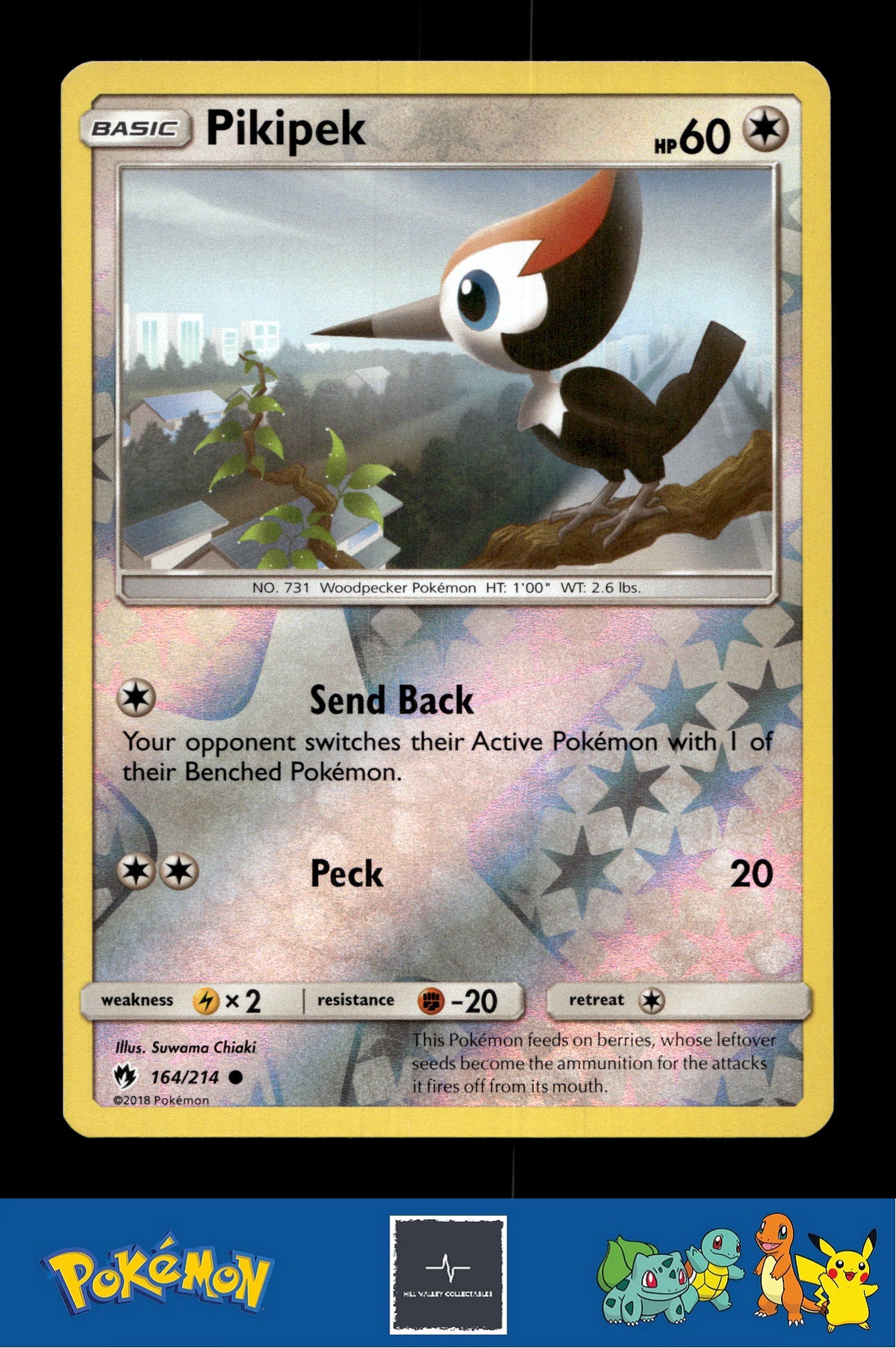 2018 Pokemon SM Lost Thunder 164/214 Pikipek Reverse