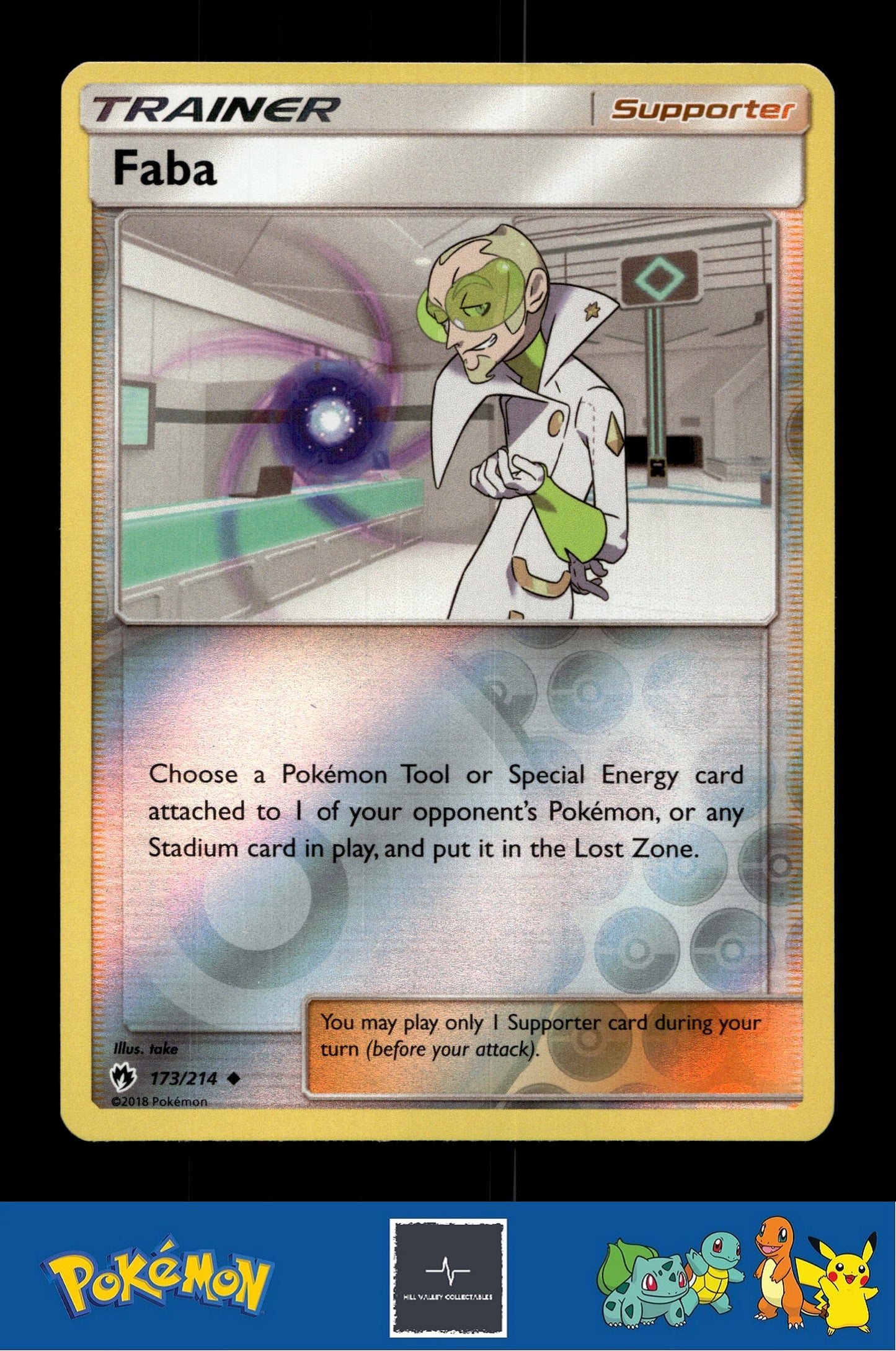 2018 Pokemon SM Lost Thunder 173/214 Faba Reverse