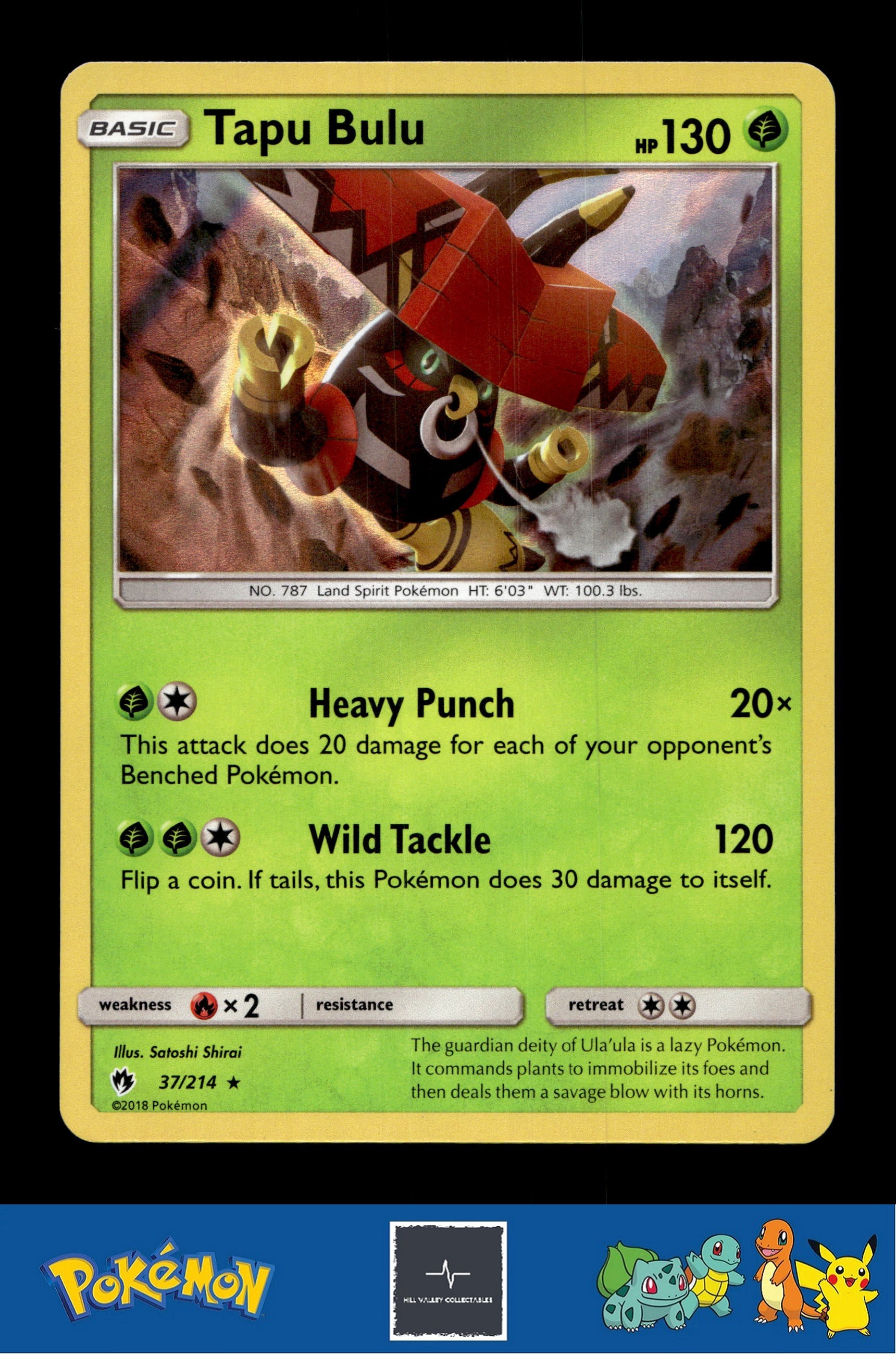 2018 Pokemon SM Lost Thunder 37/214 Tapu Bulu Holo