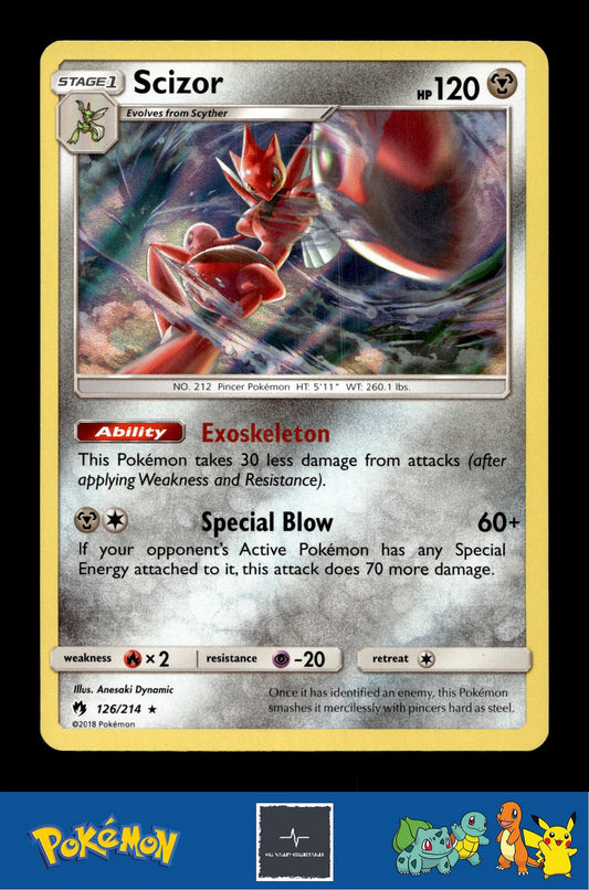 2018 Pokemon SM Lost Thunder 126/214 Scizor Holo
