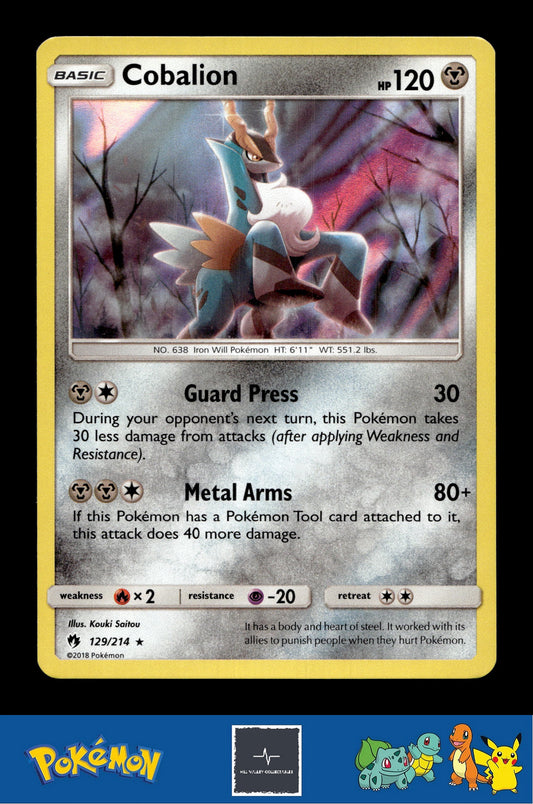 2018 Pokemon SM Lost Thunder 129/214 Cobalion Holo