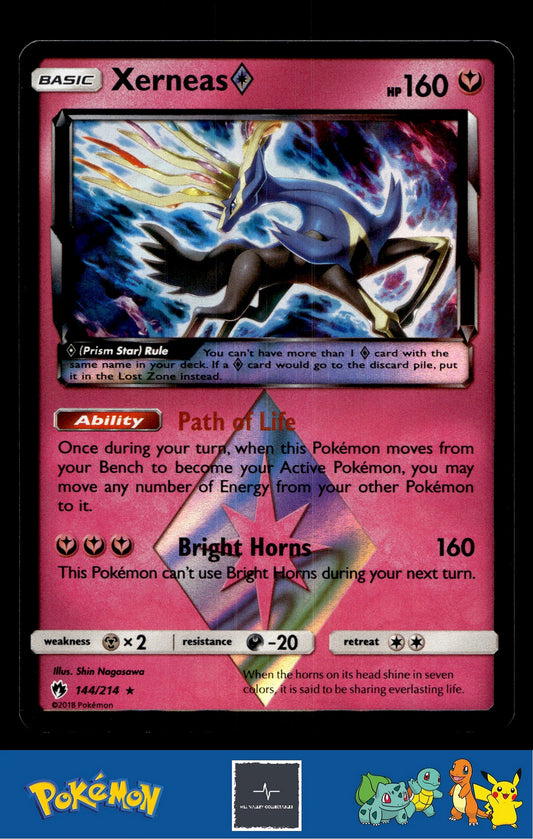 2018 Pokemon SM Lost Thunder 144/214 Xerneas Prism Star