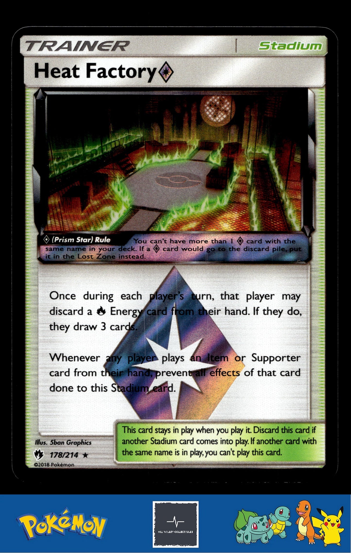 2018 Pokemon SM Lost Thunder 178/214 Heat Factory Prism Star