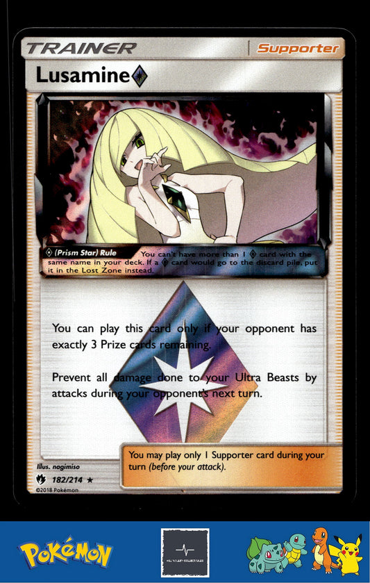 2018 Pokemon SM Lost Thunder 182/214 Lusamine Prism Star