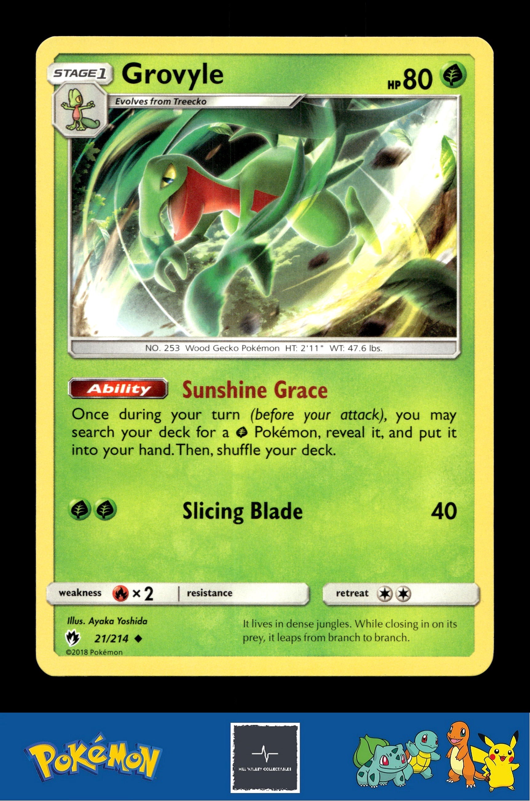 2018 Pokemon SM Lost Thunder 21/214 Grovyle