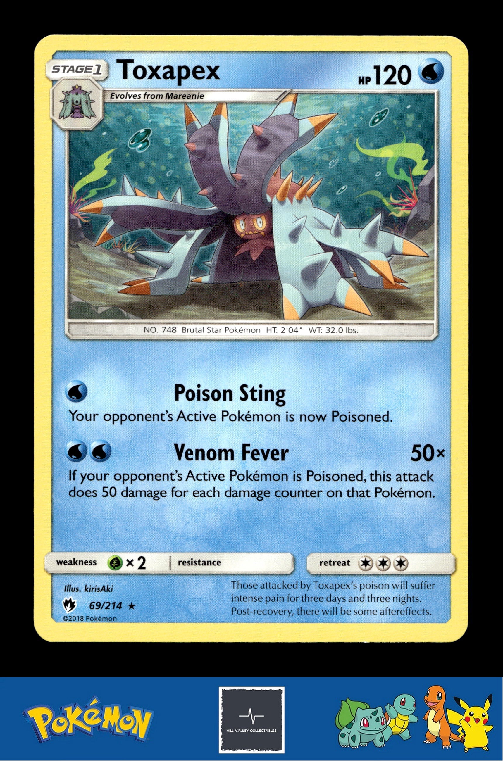 2018 Pokemon SM Lost Thunder 69/214 Toxapex