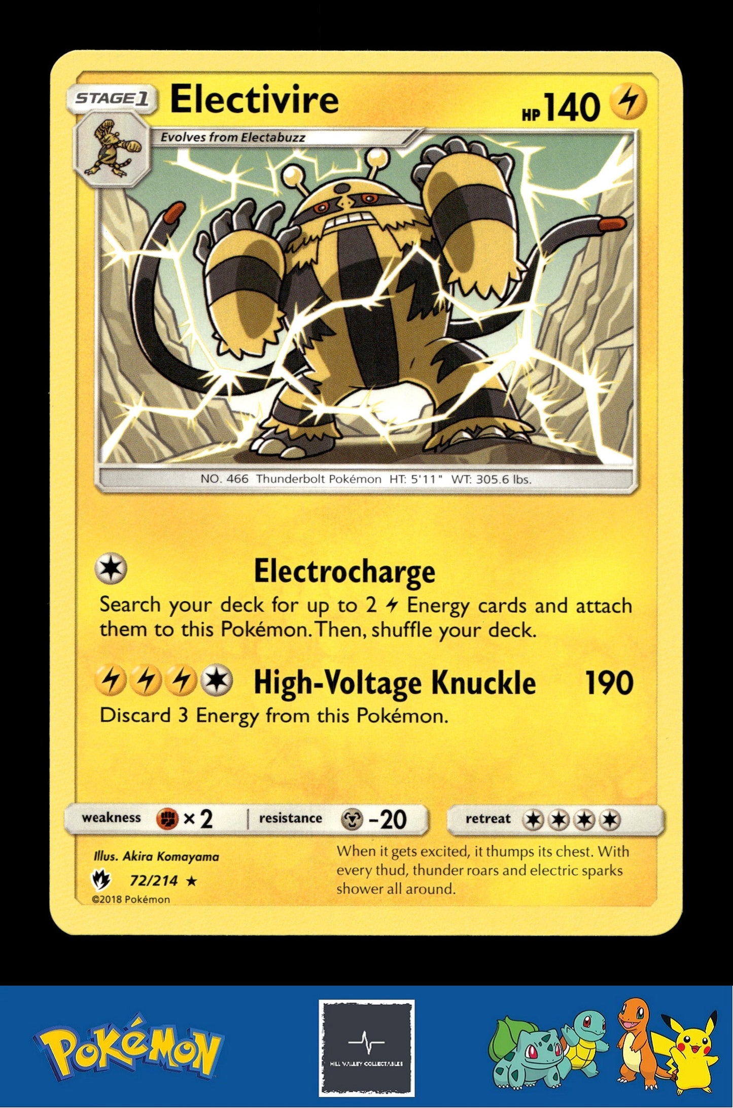 2018 Pokemon SM Lost Thunder 72/214 Electivire