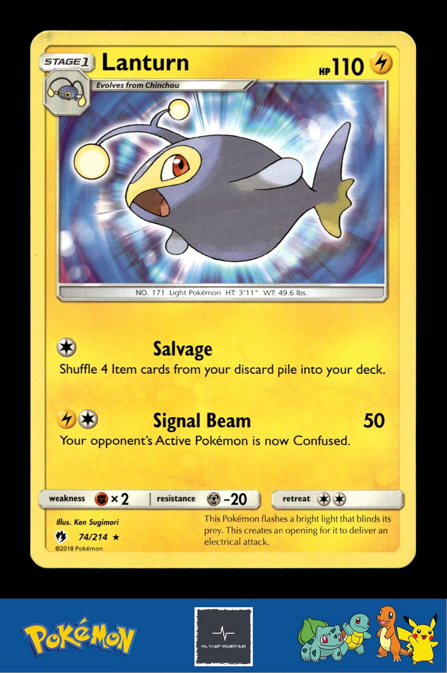 2018 Pokemon SM Lost Thunder 74/214 Lanturn