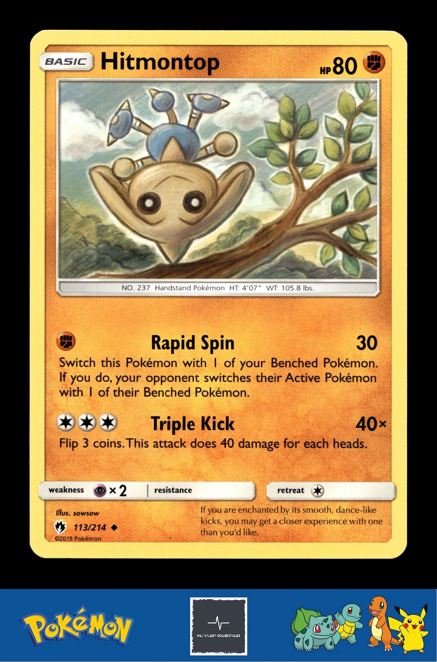 2018 Pokemon SM Lost Thunder 113/214 Hitmontop