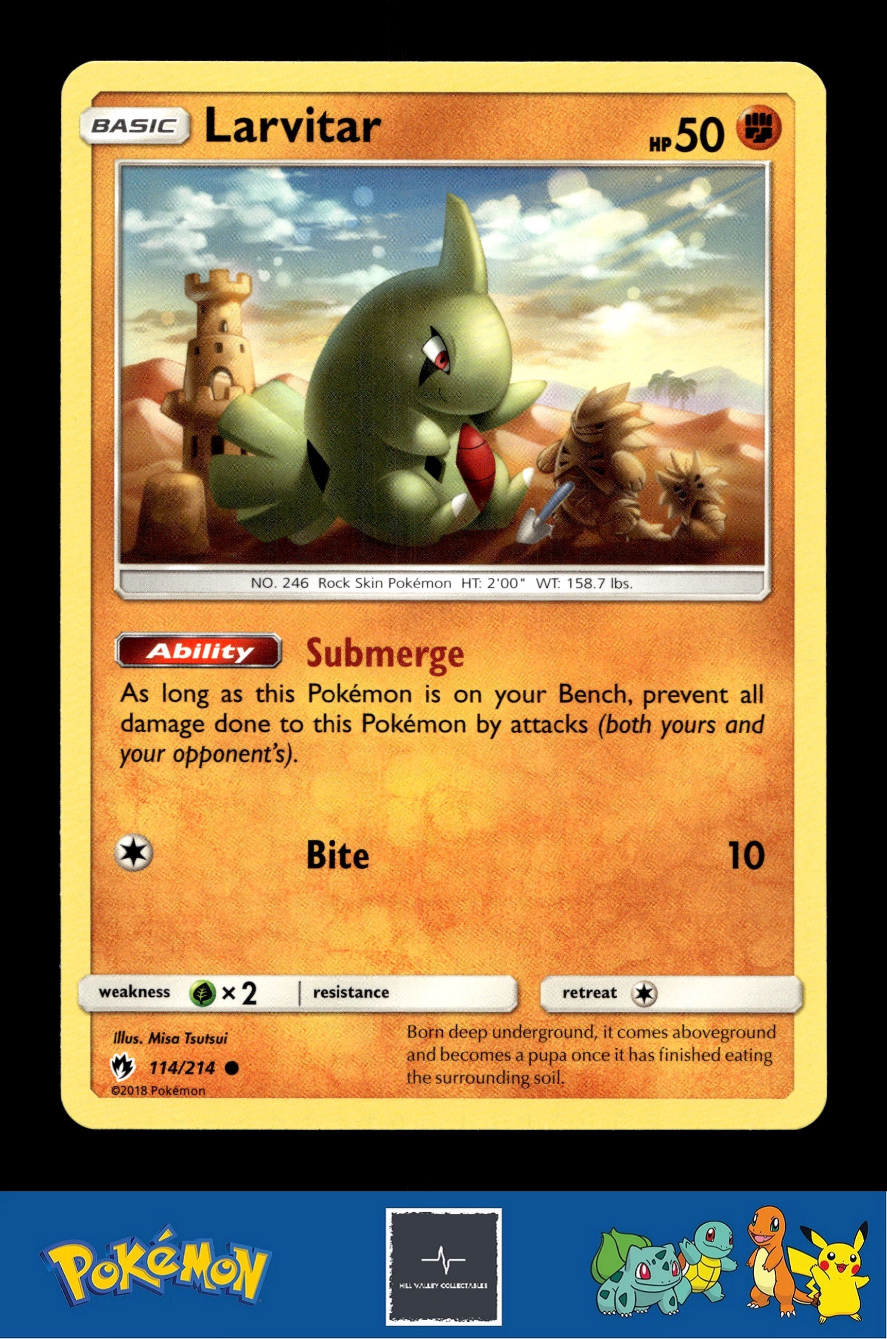 2018 Pokemon SM Lost Thunder 114/214 Larvitar