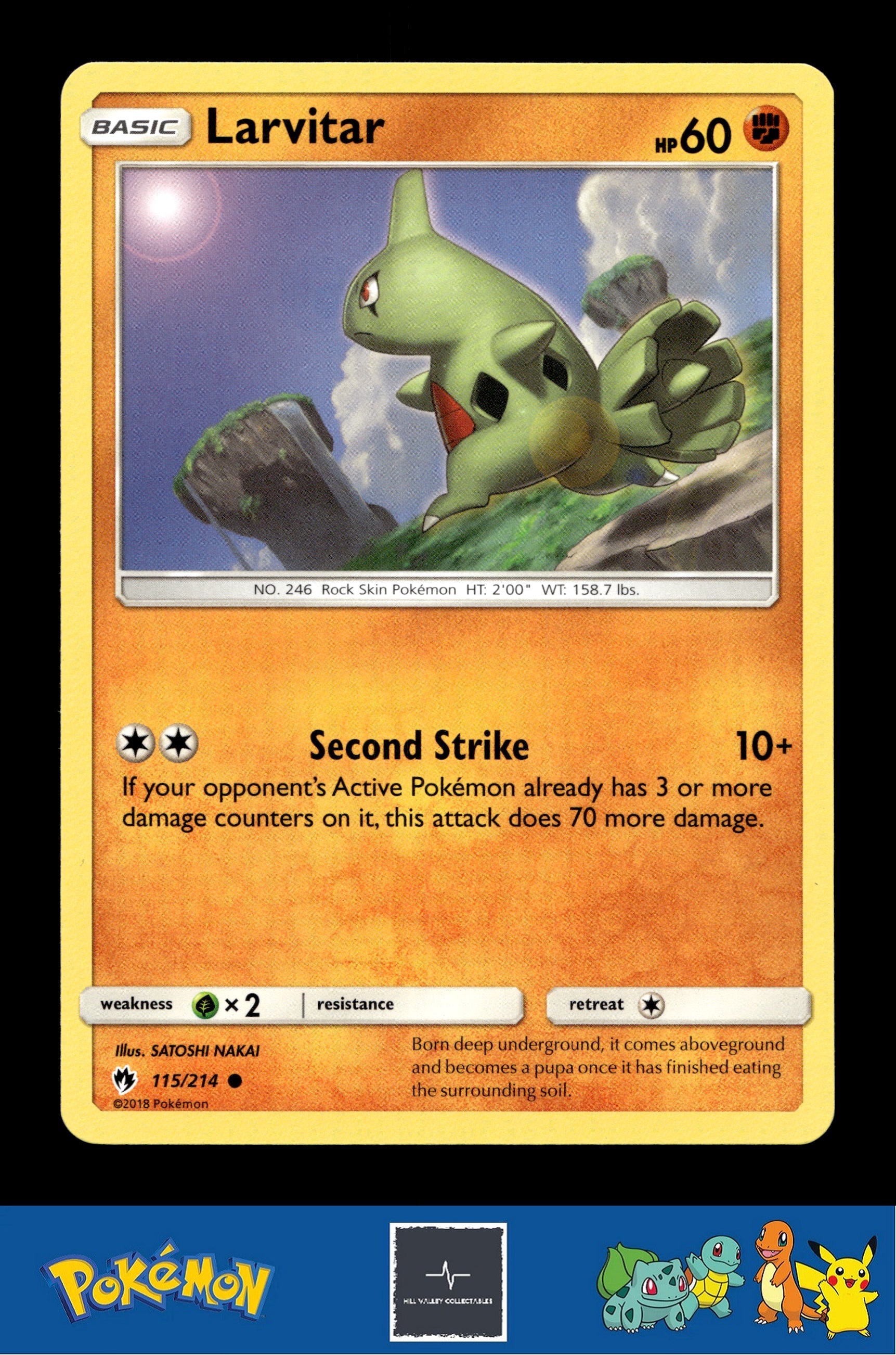 2018 Pokemon SM Lost Thunder 115/214 Larvitar