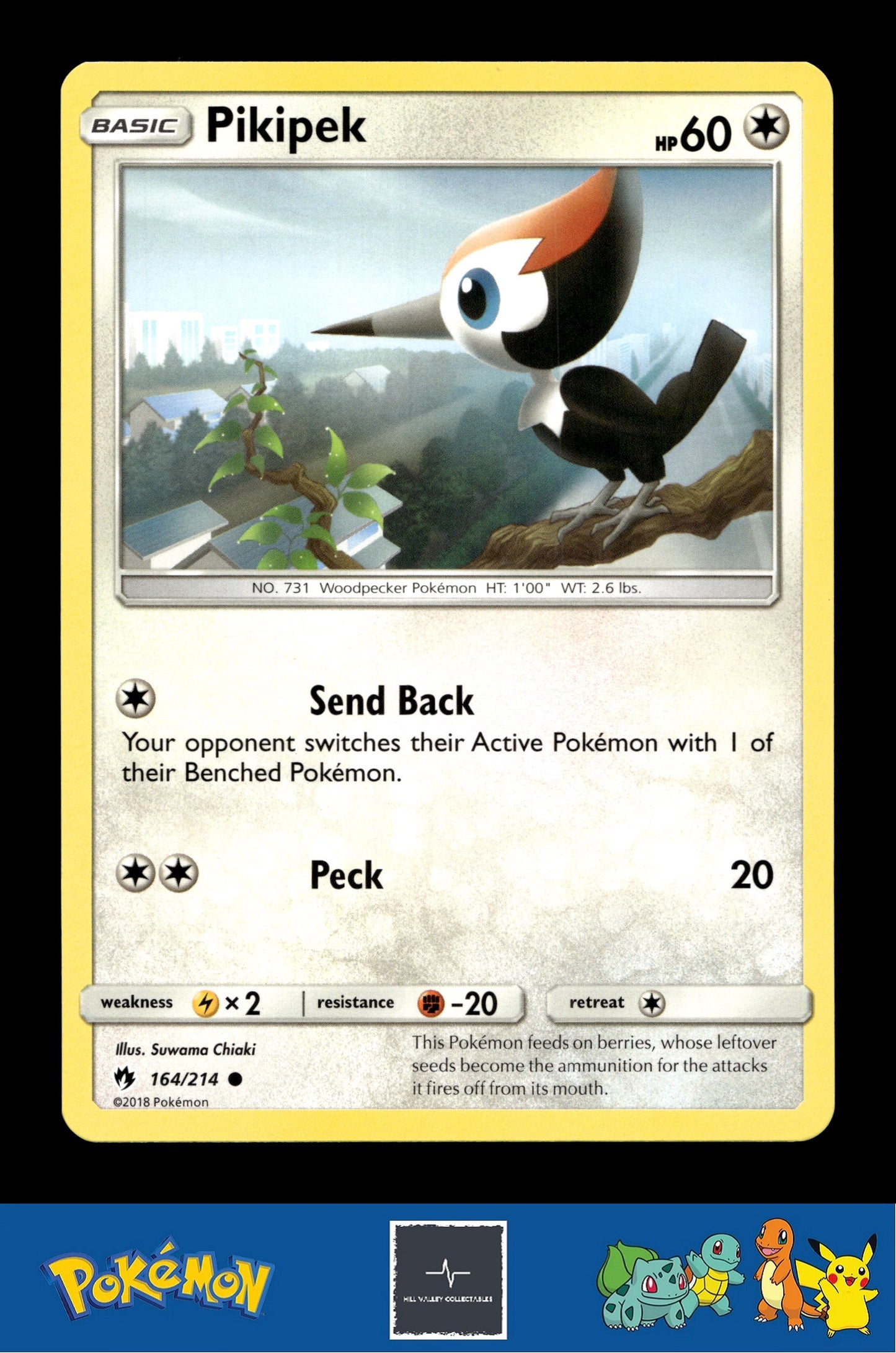 2018 Pokemon SM Lost Thunder 164/214 Pikipek