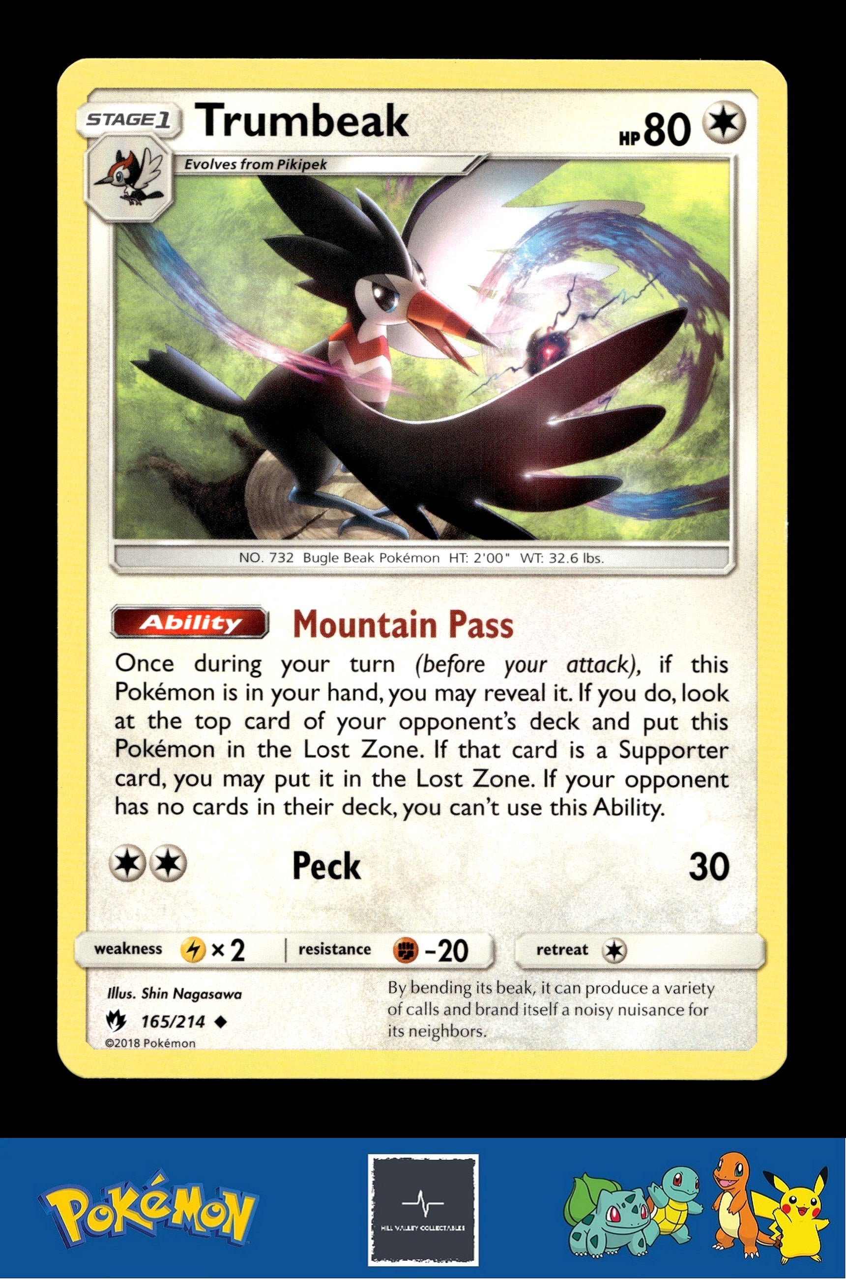 2018 Pokemon SM Lost Thunder 165/214 Trumbeak