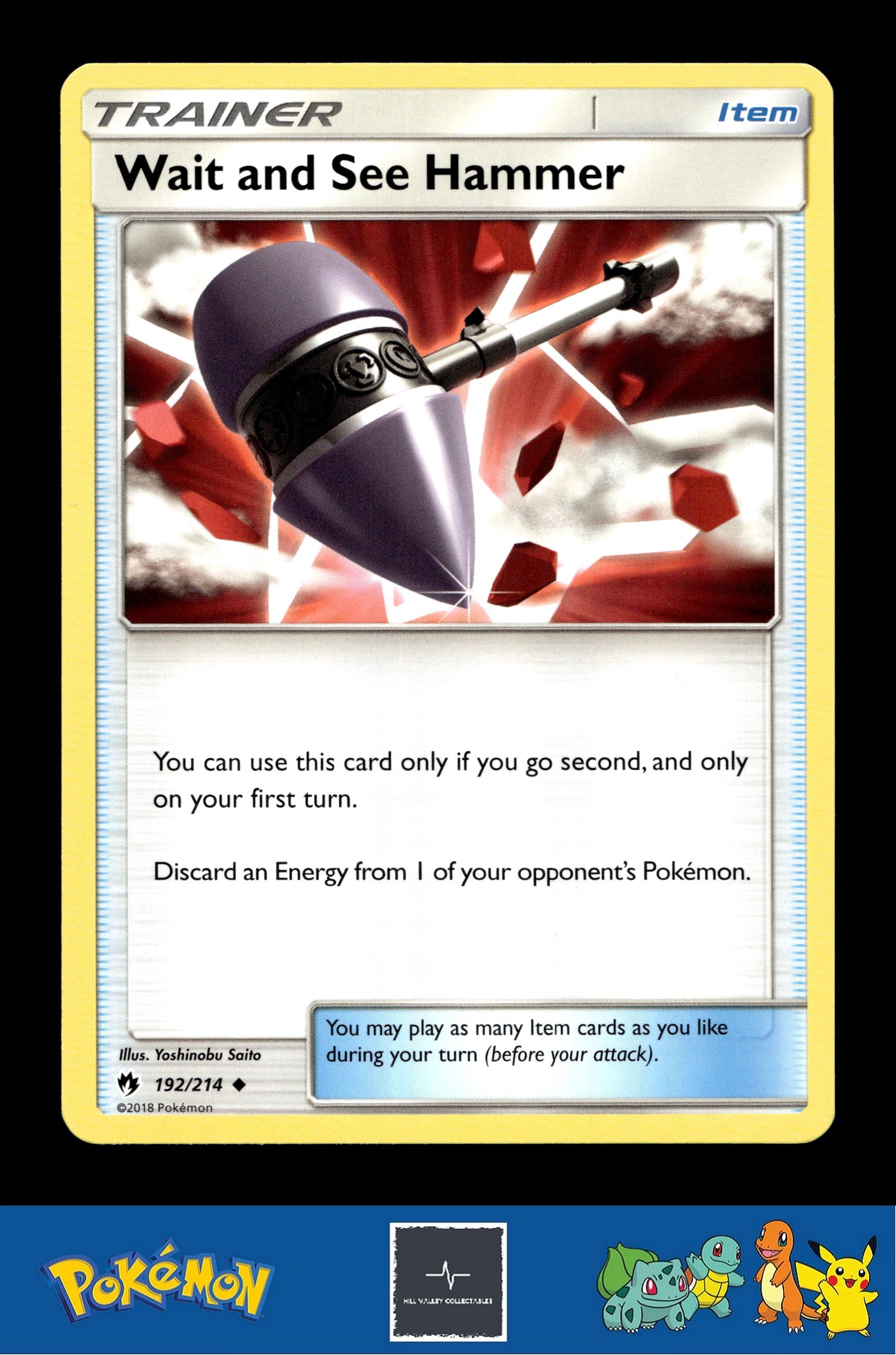 2018 Pokemon SM Lost Thunder 192/214 Wait and See Hammer