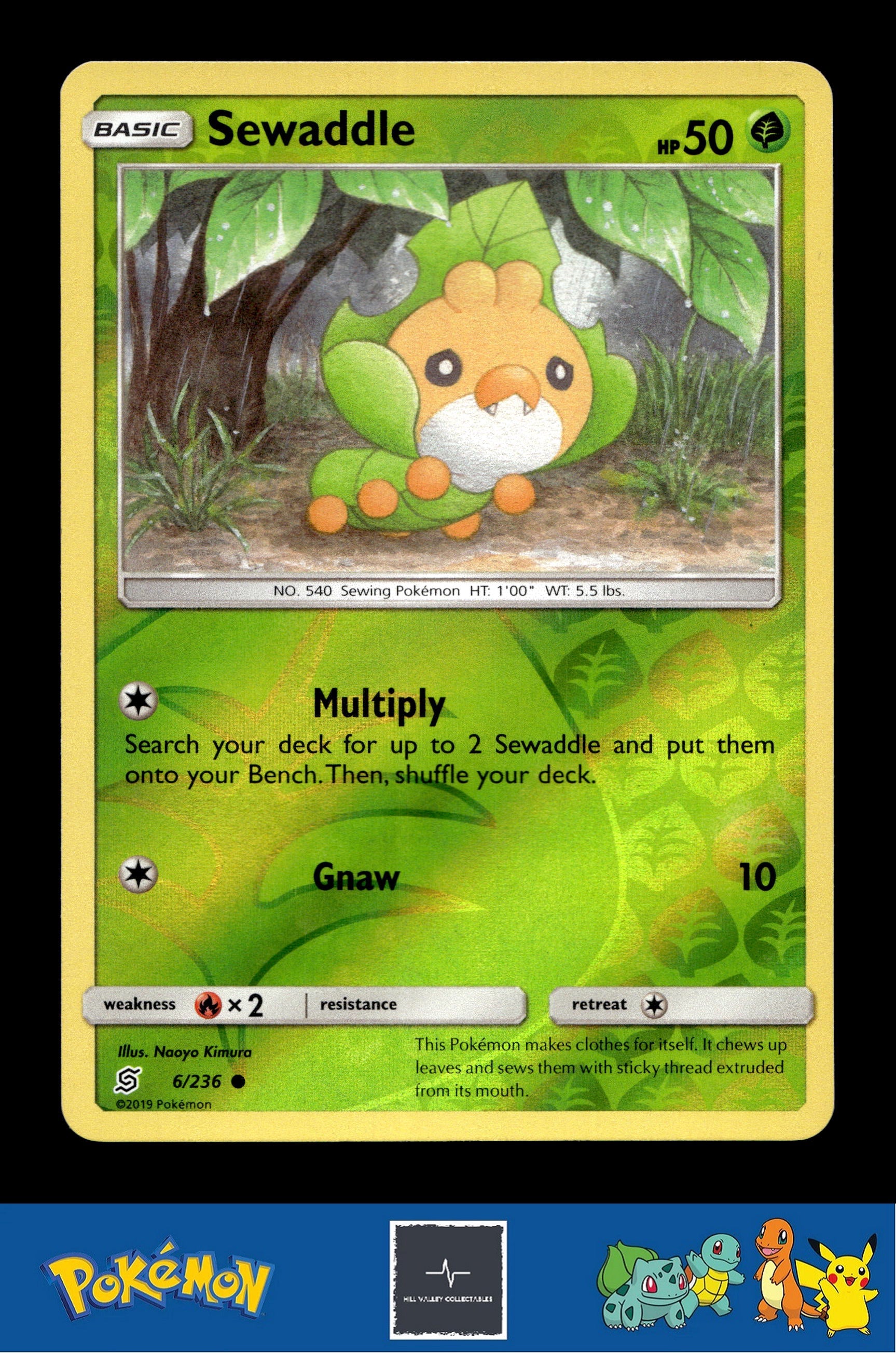 2019 Pokemon SM Unified Minds 6/236 Sewaddle Reverse
