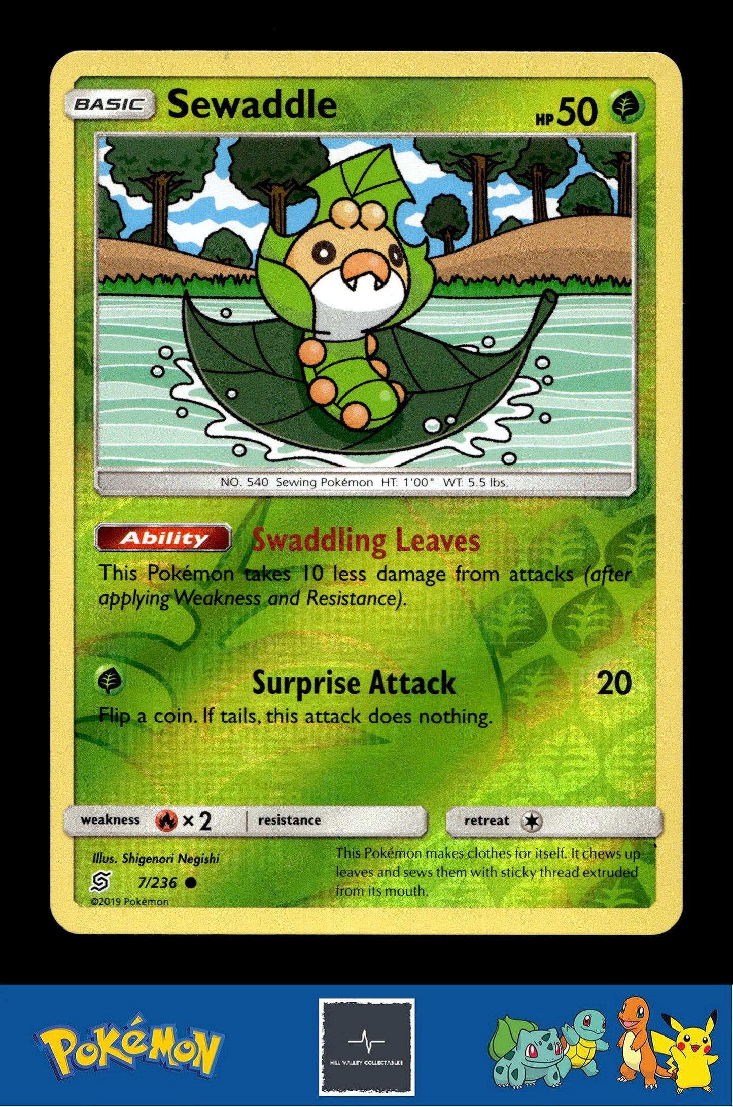 2019 Pokemon SM Unified Minds 7/236 Sewaddle Reverse