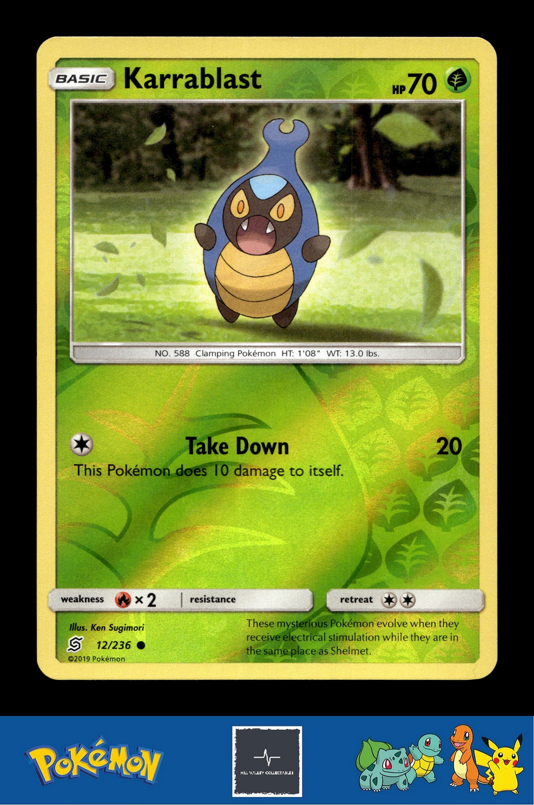 2019 Pokemon SM Unified Minds 12/236 Karrablast Reverse