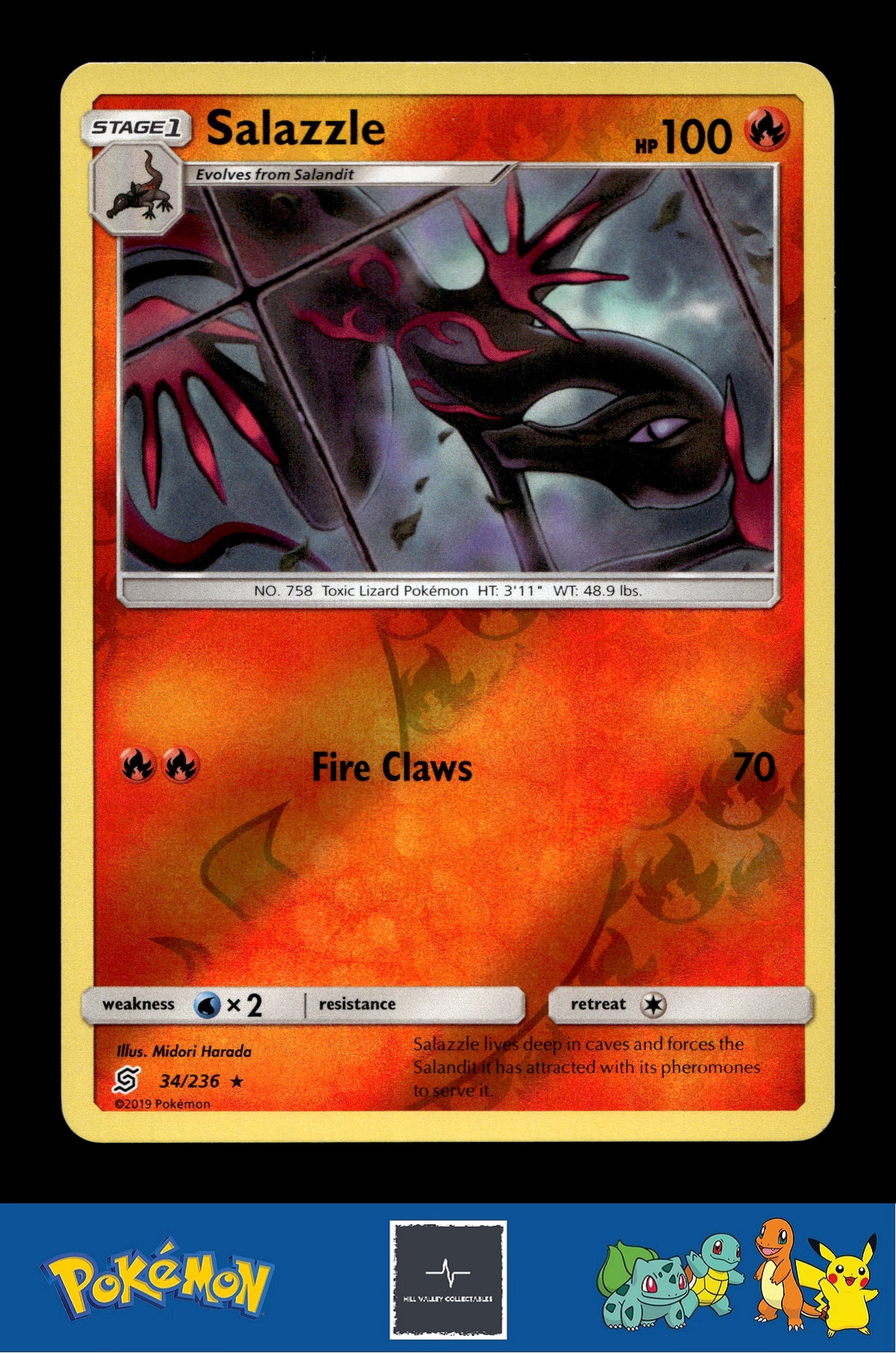 2019 Pokemon SM Unified Minds 34/236 Salazzle Reverse