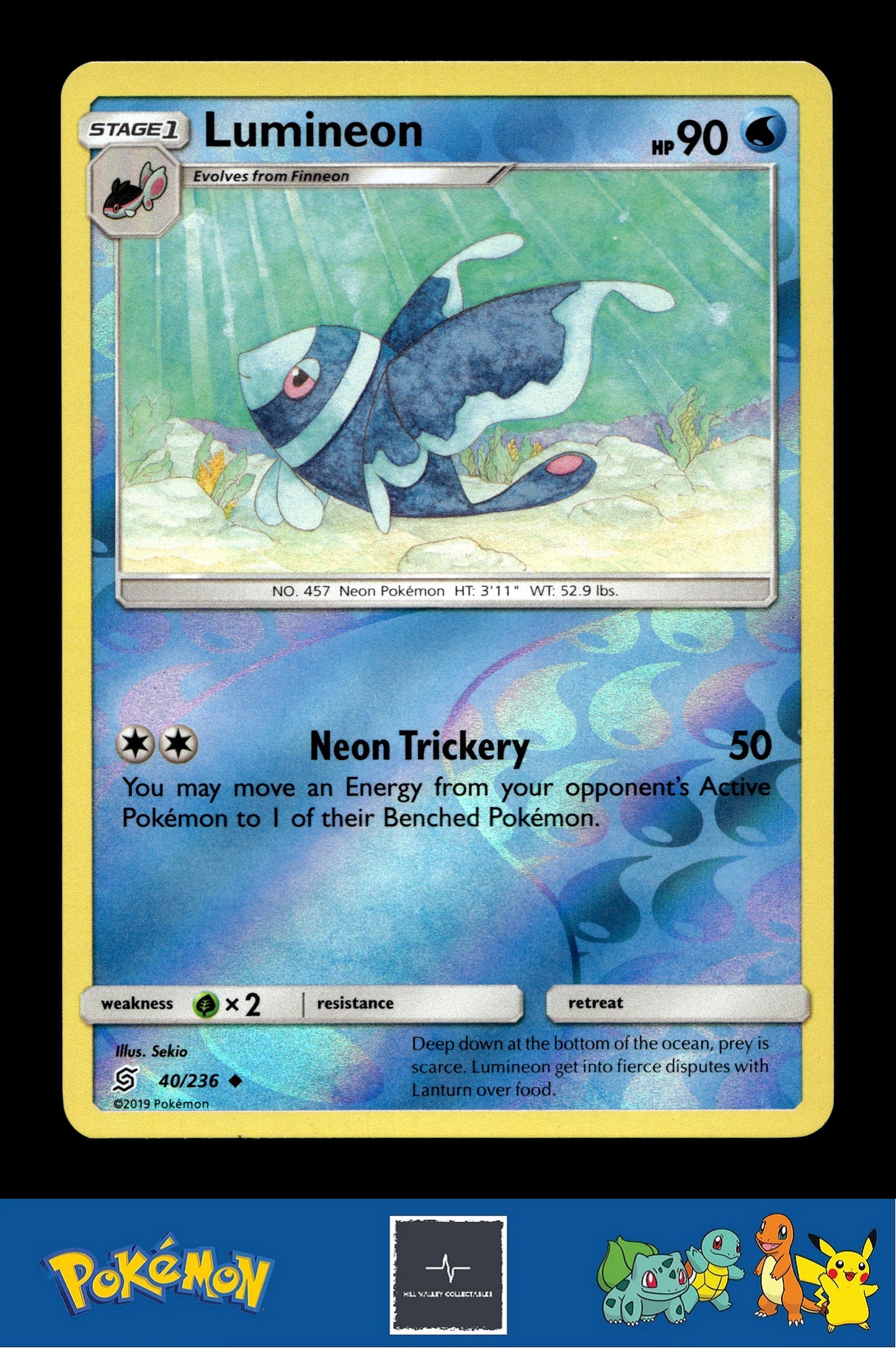 2019 Pokemon SM Unified Minds 40/236 Lumineon Reverse