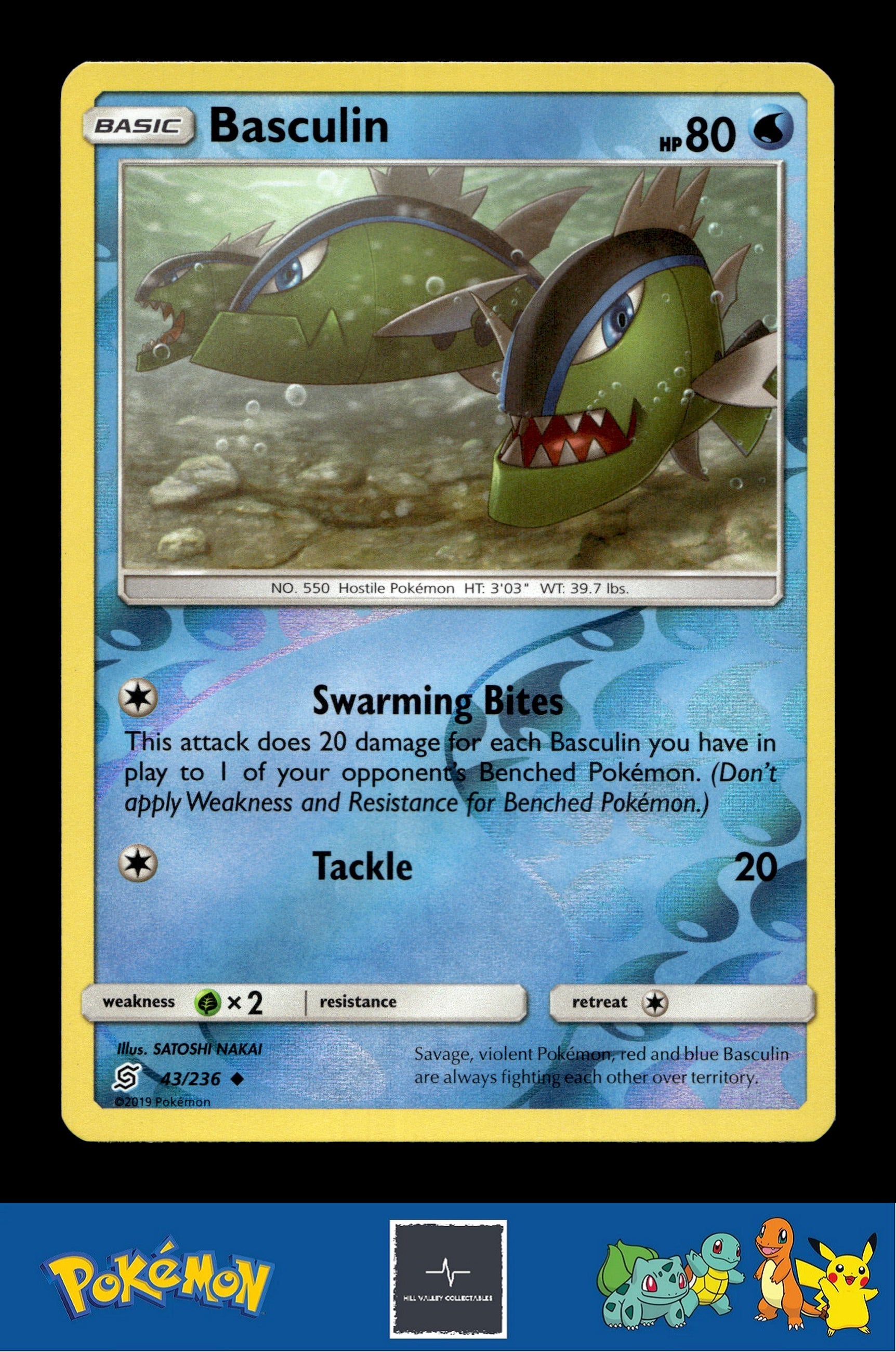 2019 Pokemon SM Unified Minds 43/236 Basculin Reverse