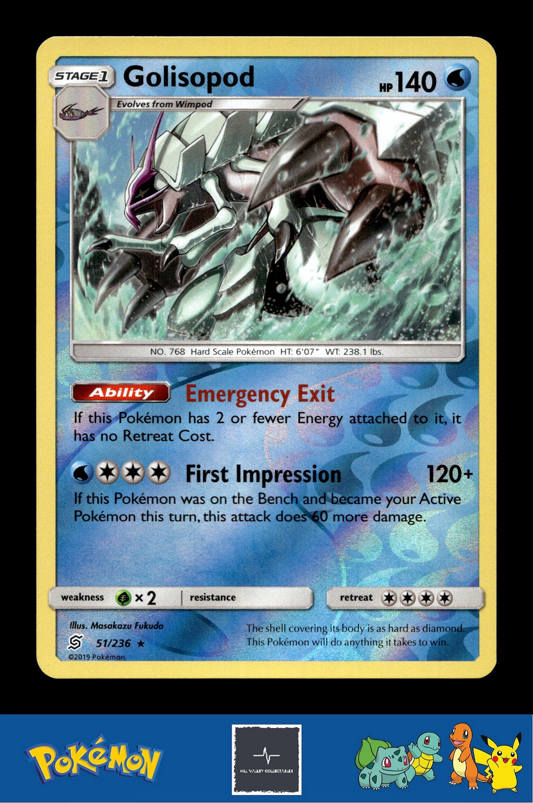2019 Pokemon SM Unified Minds 51/236 Golisopod Reverse