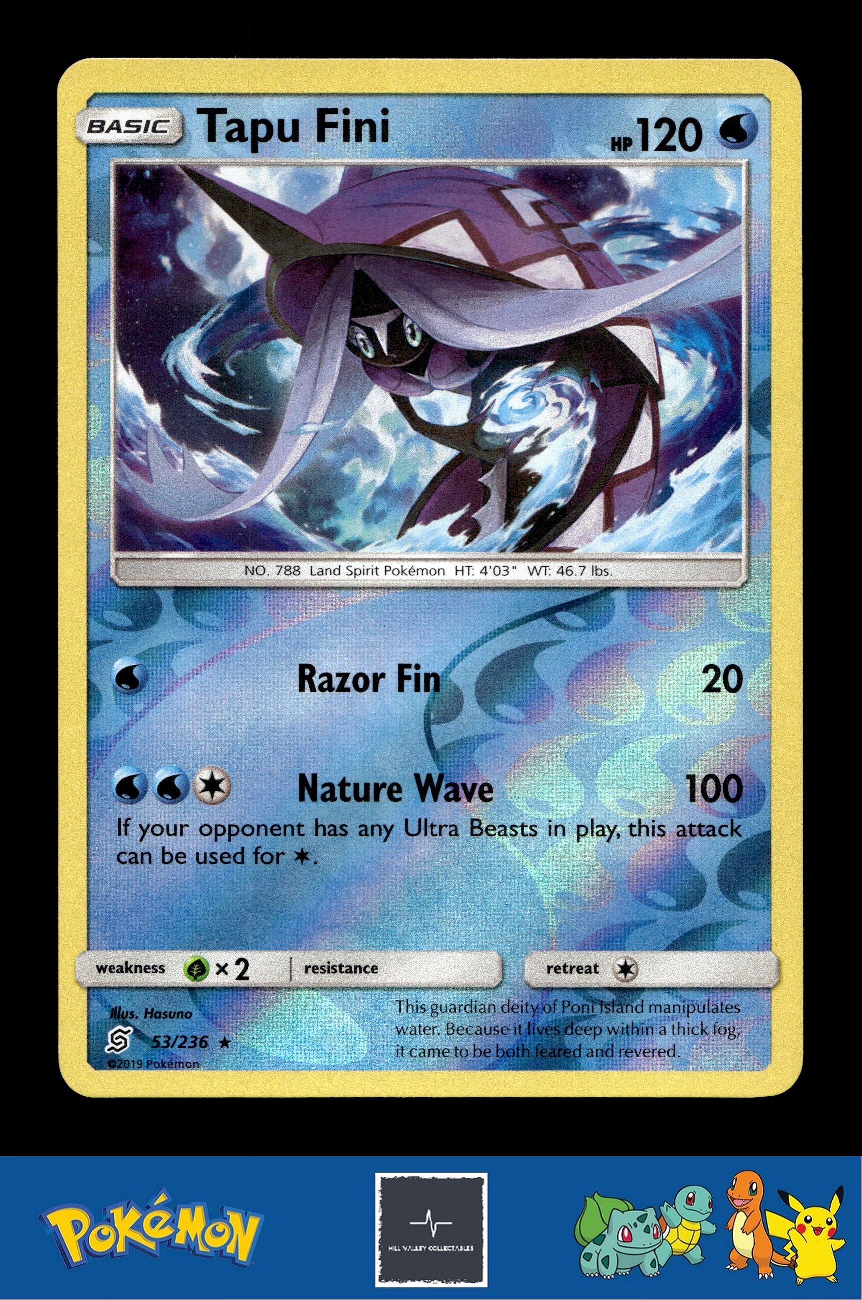 2019 Pokemon SM Unified Minds 53/236 Tapu Fini Reverse