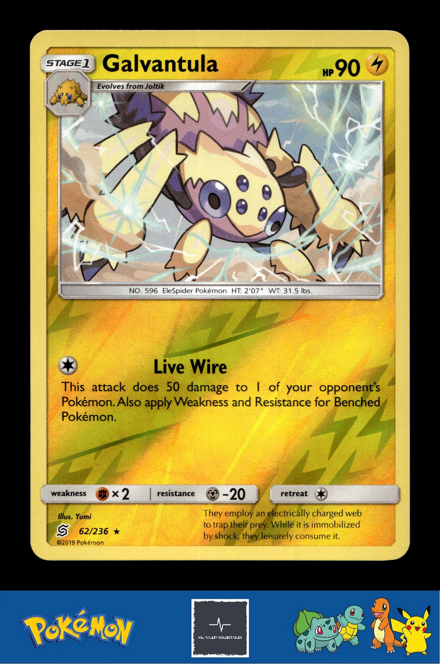 2019 Pokemon SM Unified Minds 62/236 Galvantula Reverse