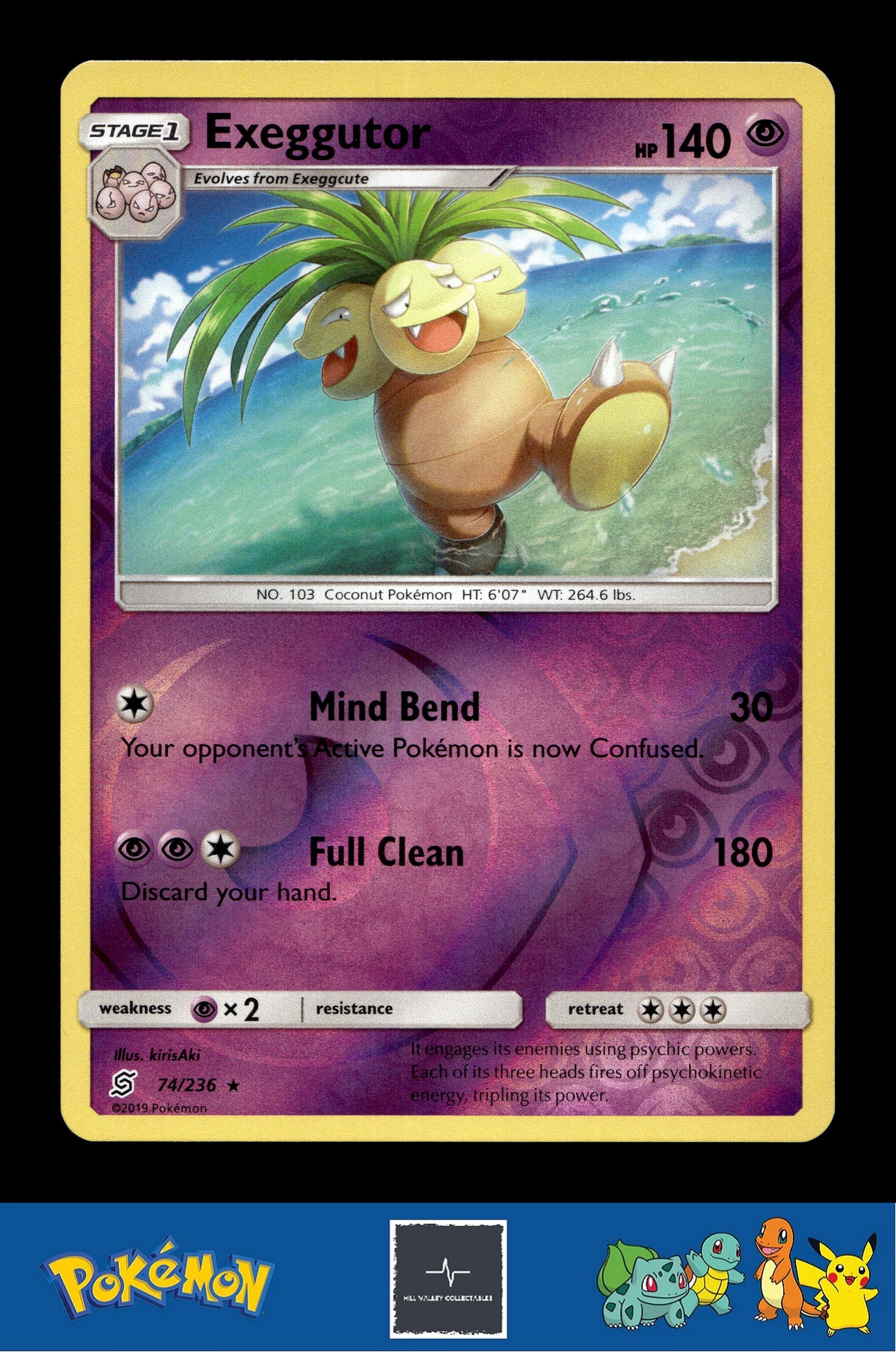 2019 Pokemon SM Unified Minds 74/236 Exeggutor Reverse