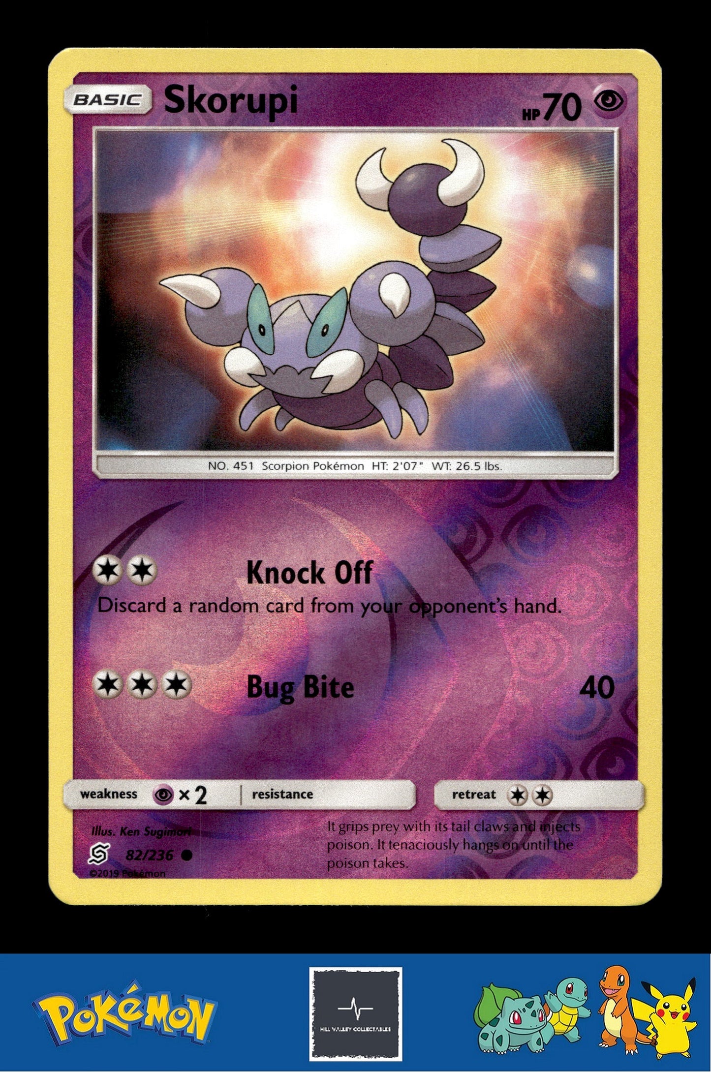 2019 Pokemon SM Unified Minds 82/236 Skorupi Reverse