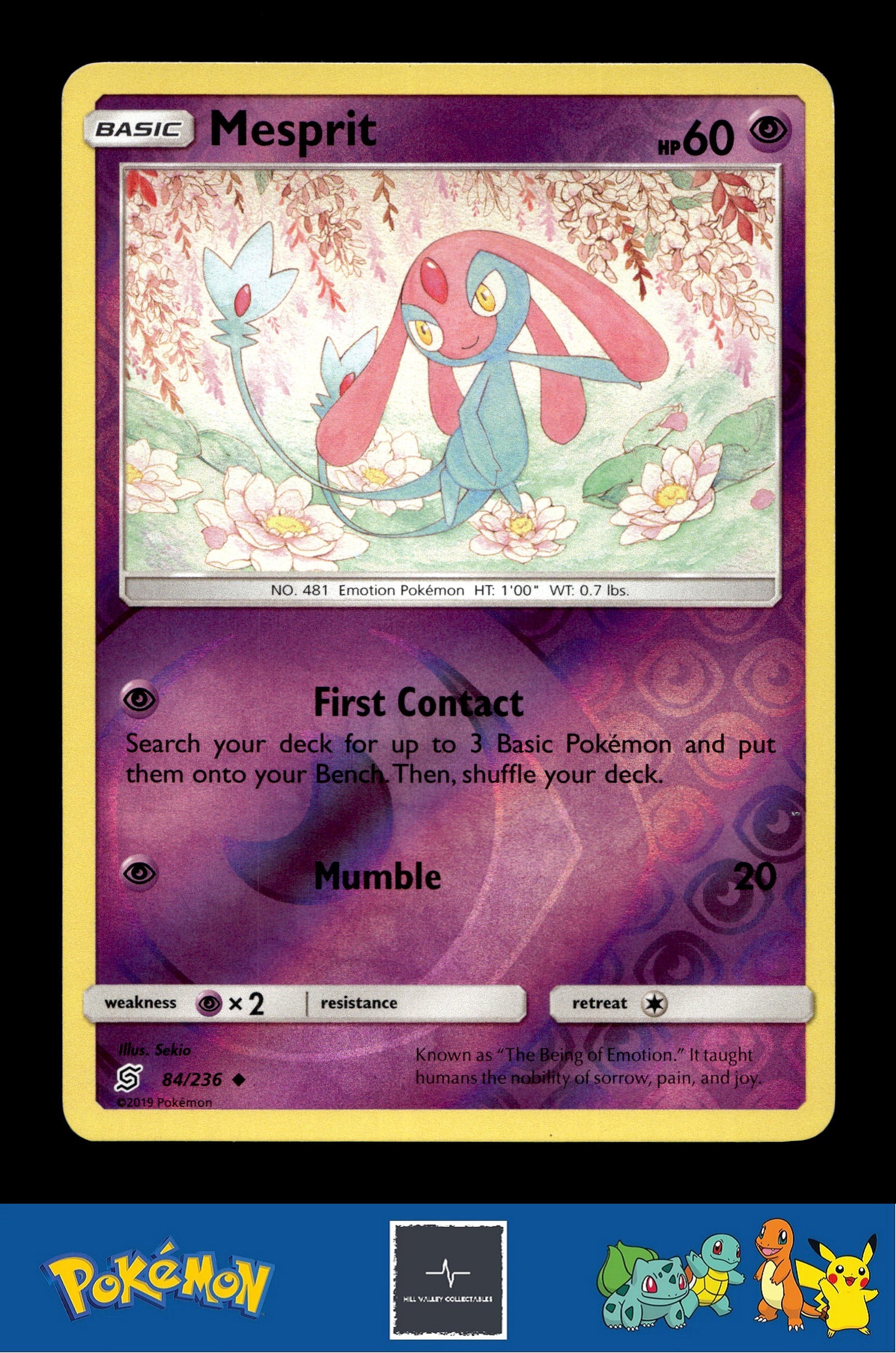 2019 Pokemon SM Unified Minds 84/236 Mesprit Reverse