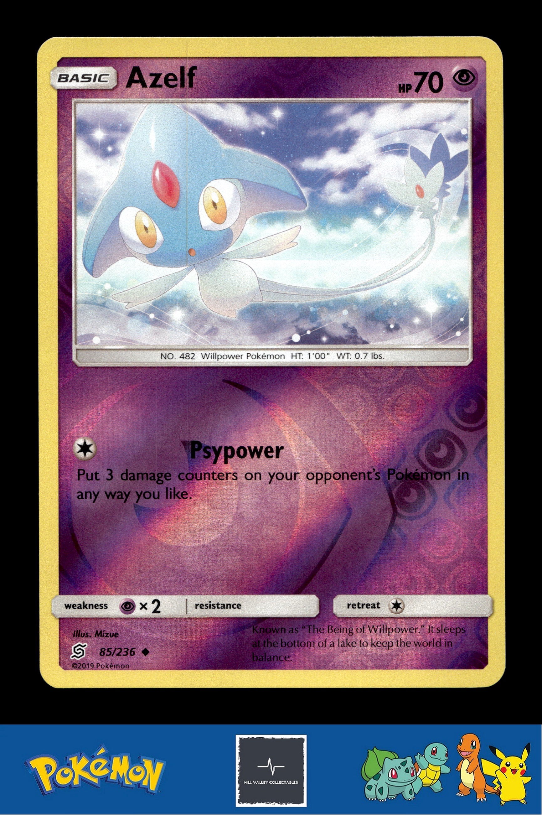 2019 Pokemon SM Unified Minds 85/236 Azelf Reverse