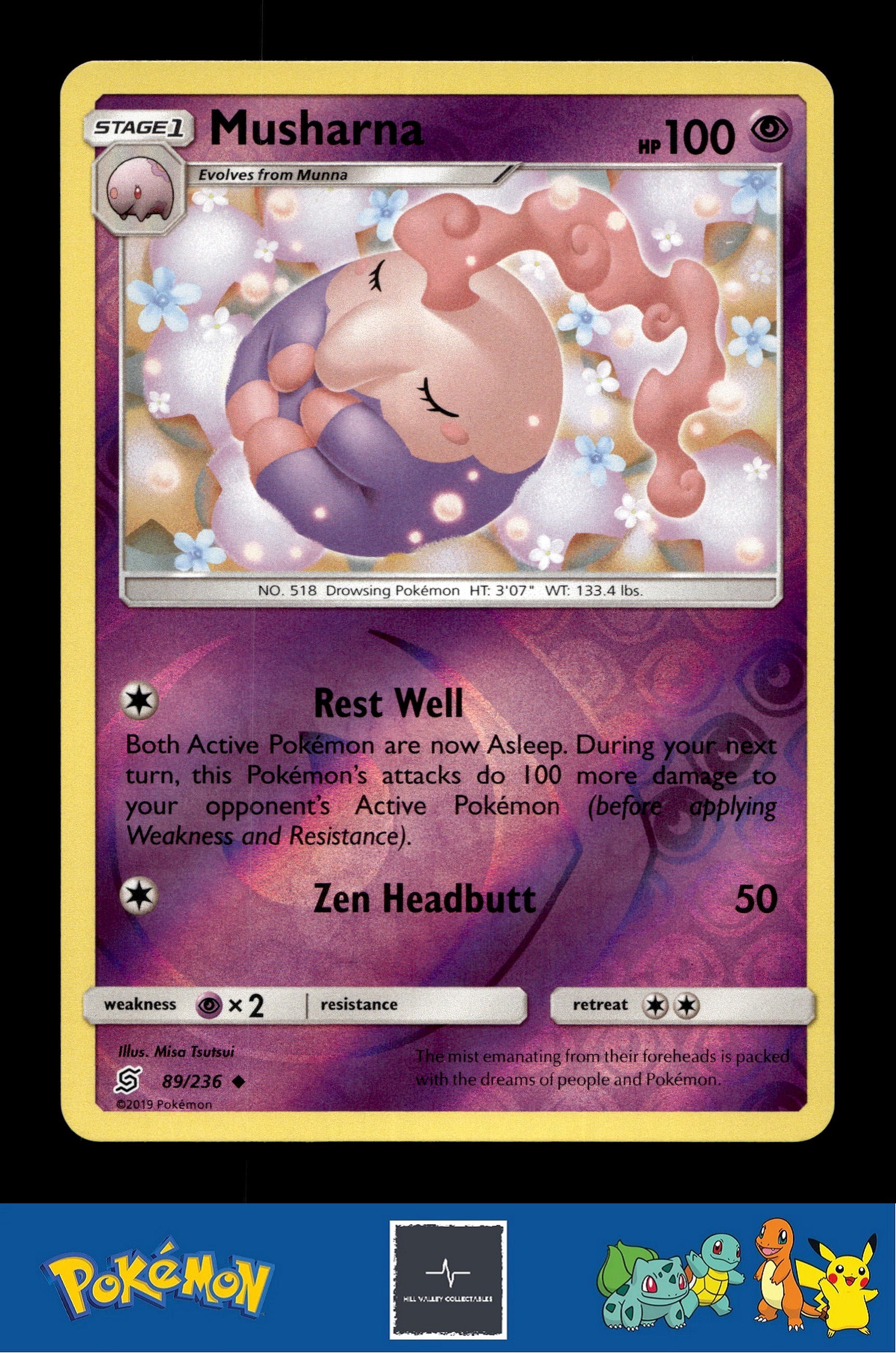 2019 Pokemon SM Unified Minds 89/236 Musharna Reverse