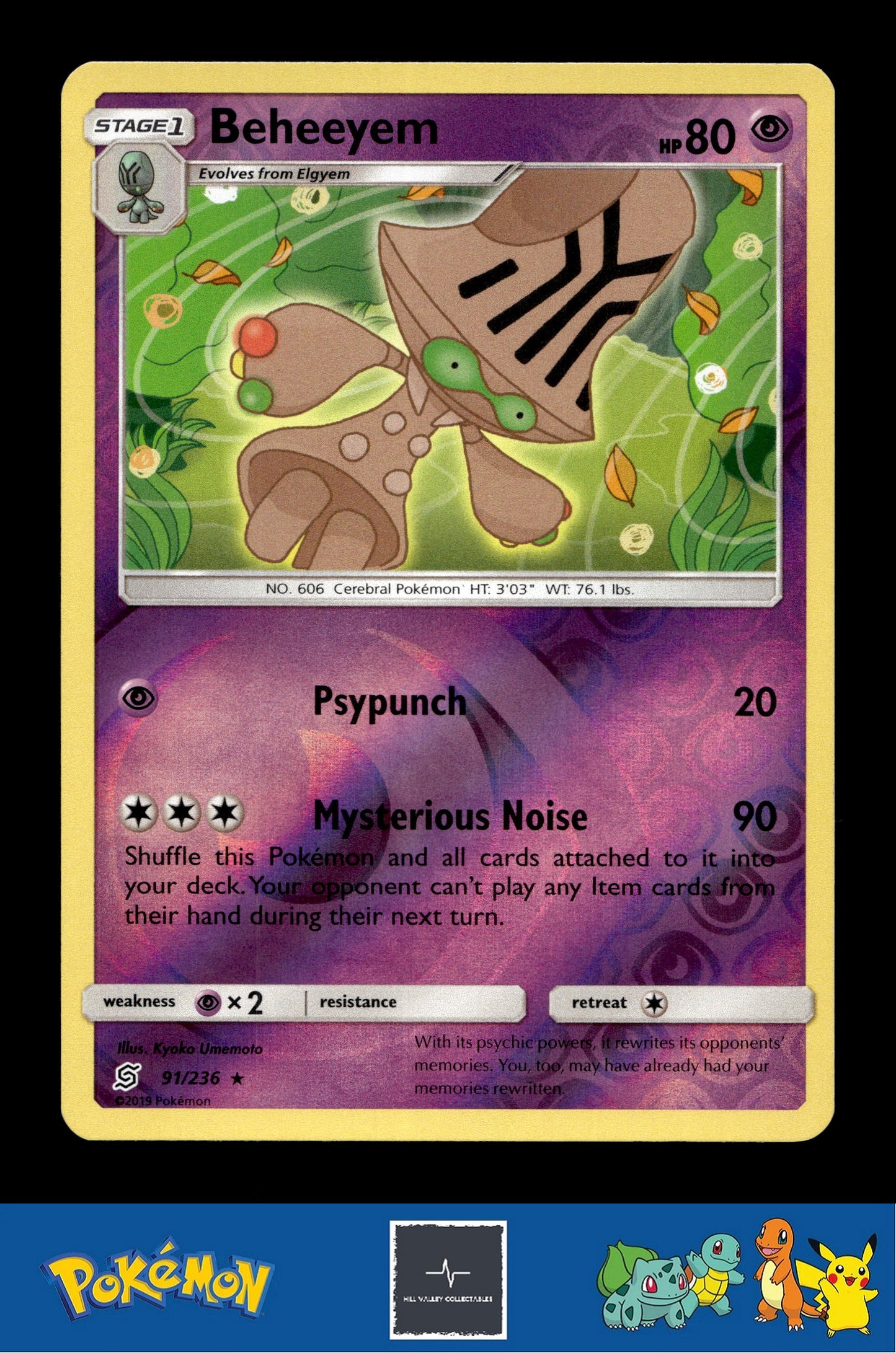 2019 Pokemon SM Unified Minds 91/236 Beheeyem Reverse