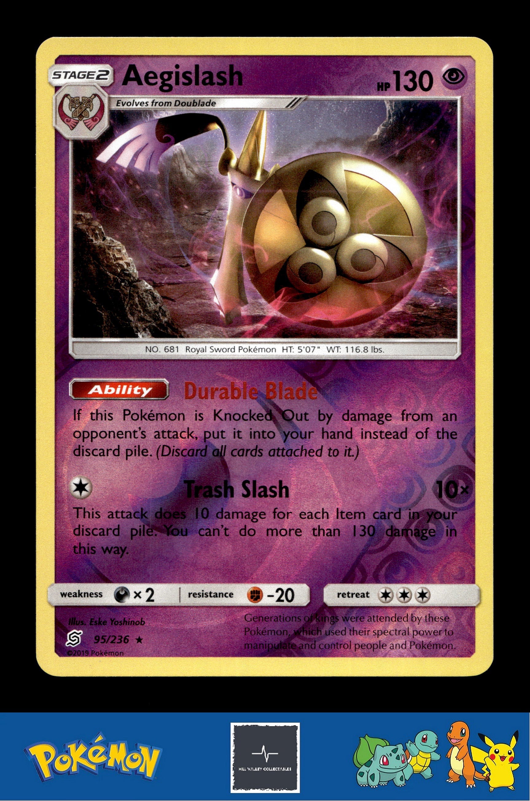 2019 Pokemon SM Unified Minds 95/236 Aegislash Reverse