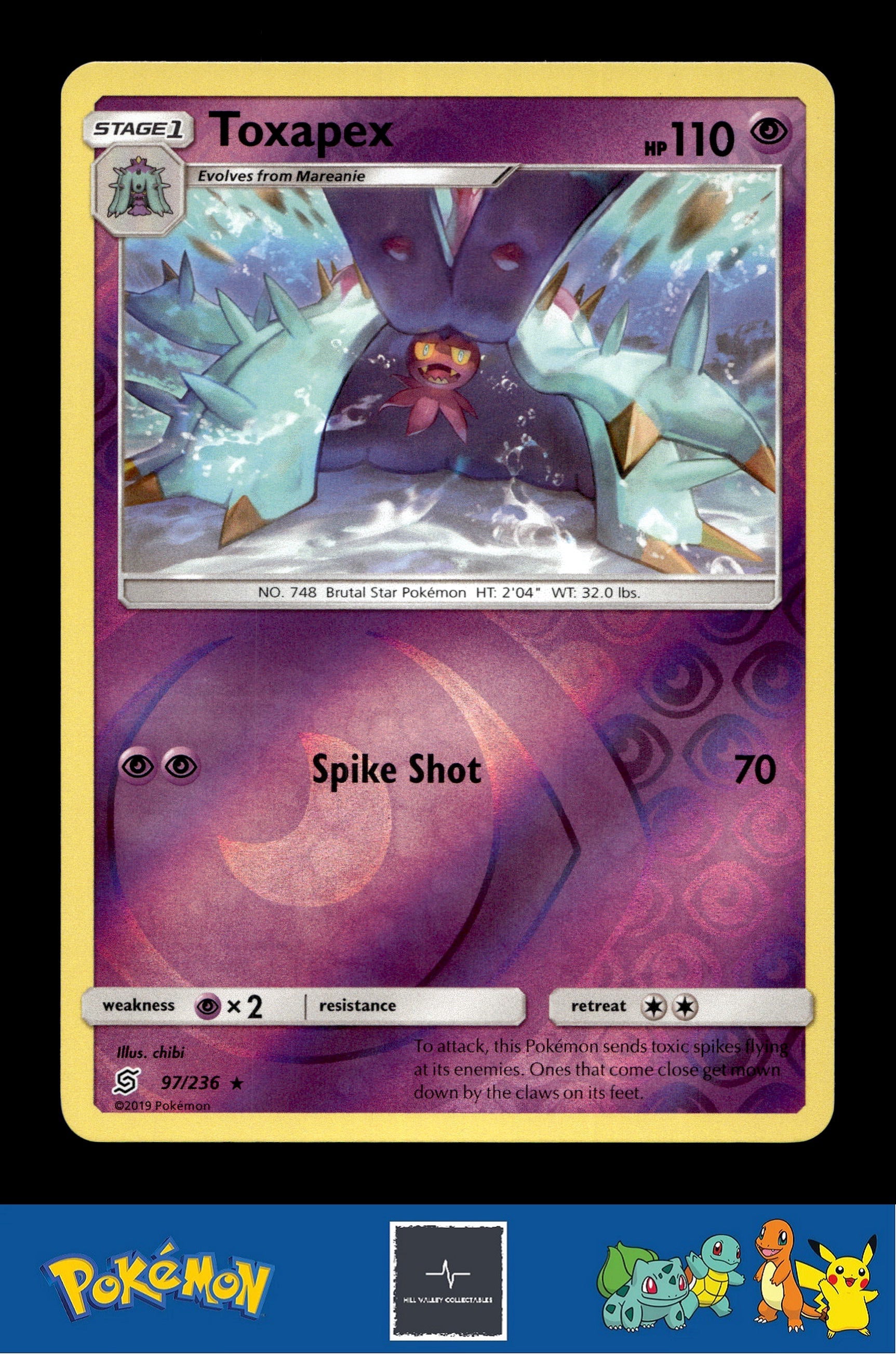 2019 Pokemon SM Unified Minds 97/236 Toxapex Reverse