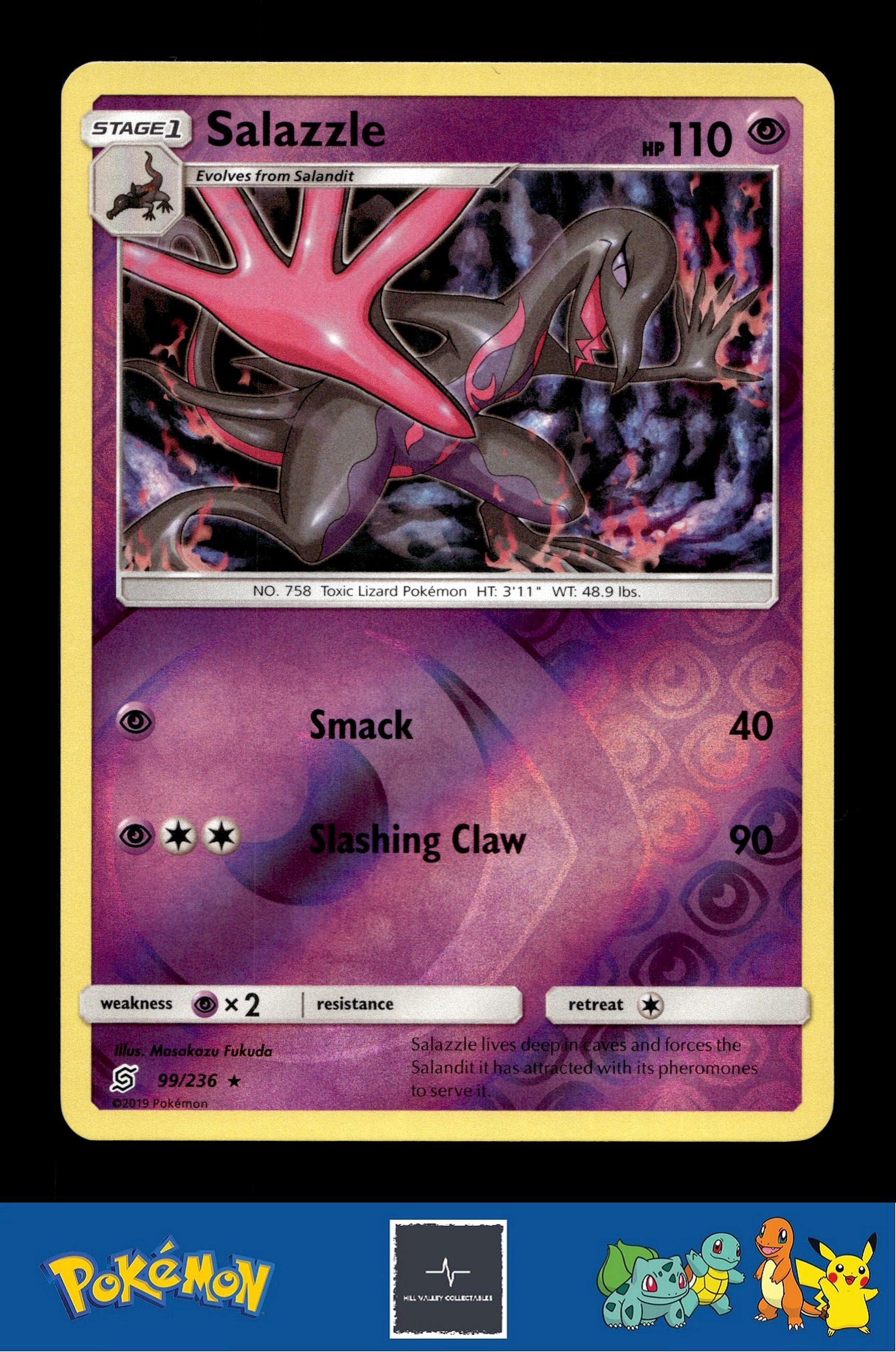 2019 Pokemon SM Unified Minds 99/236 Salazzle Reverse