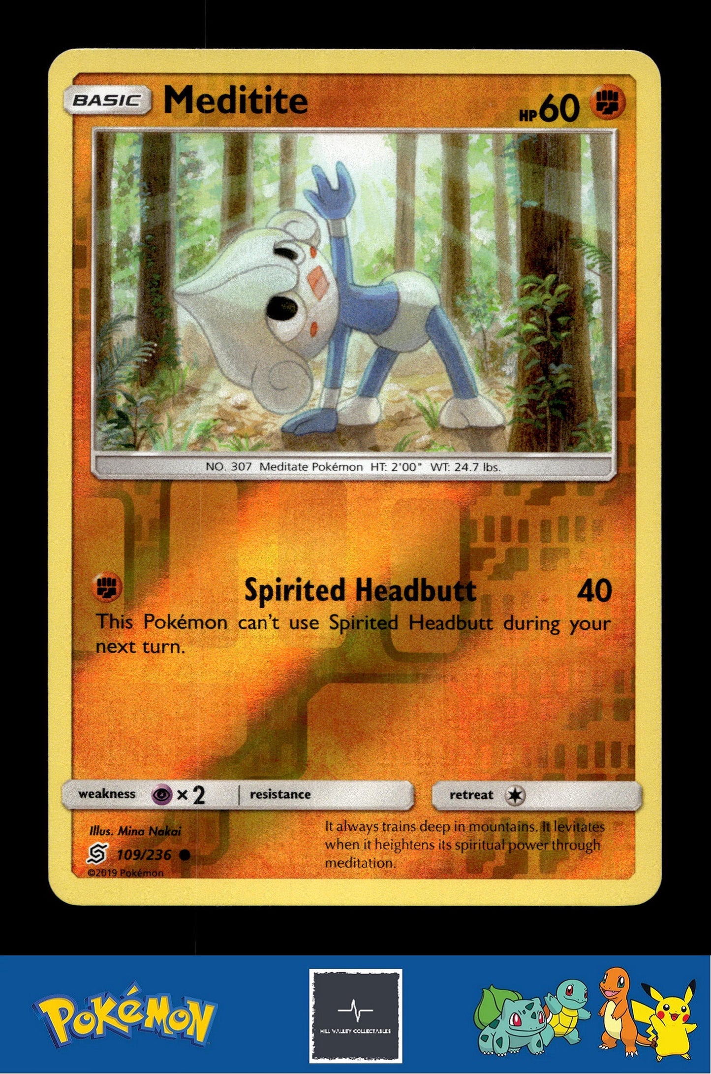 2019 Pokemon SM Unified Minds 109/236 Meditite Reverse