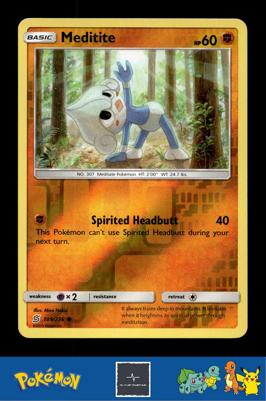 2019 Pokemon SM Unified Minds 109/236 Meditite Reverse