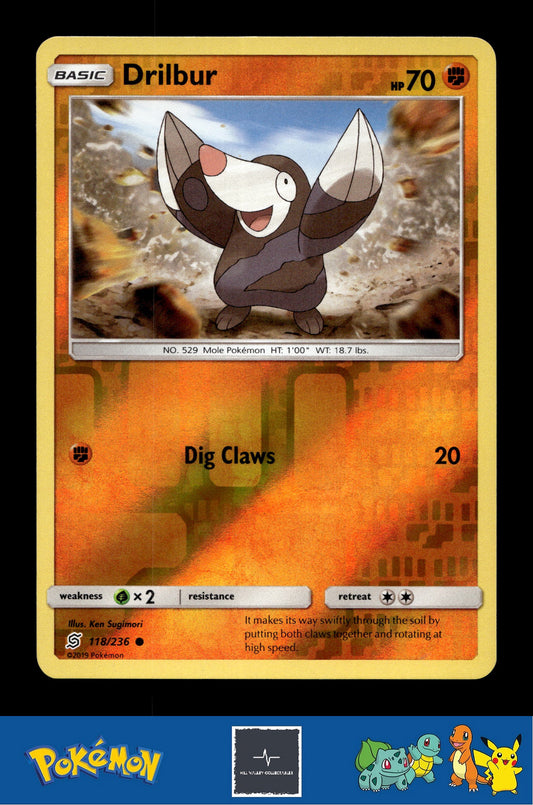 2019 Pokemon SM Unified Minds 118/236 Drilbur Reverse