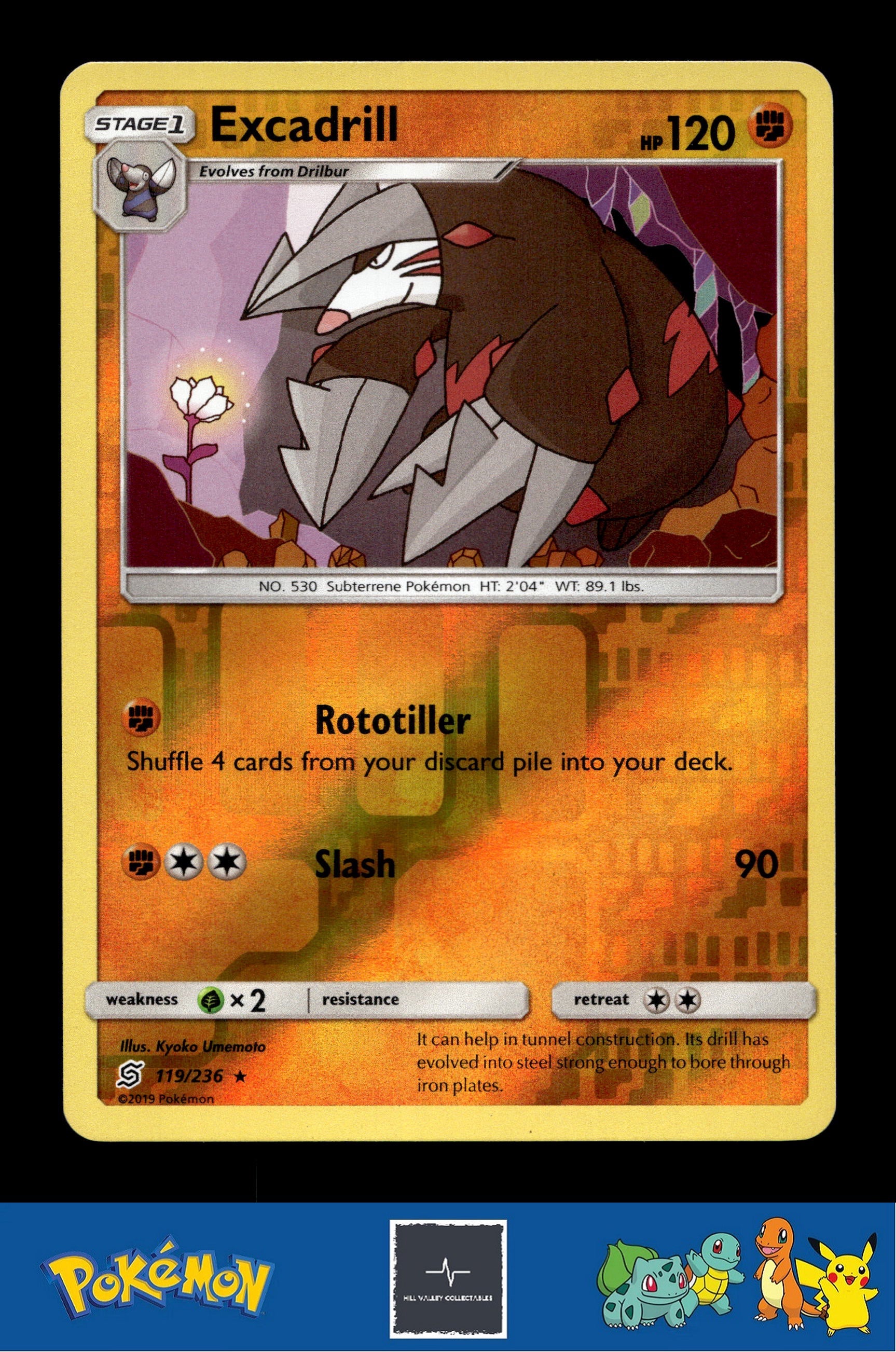2019 Pokemon SM Unified Minds 119/236 Excadrill Reverse