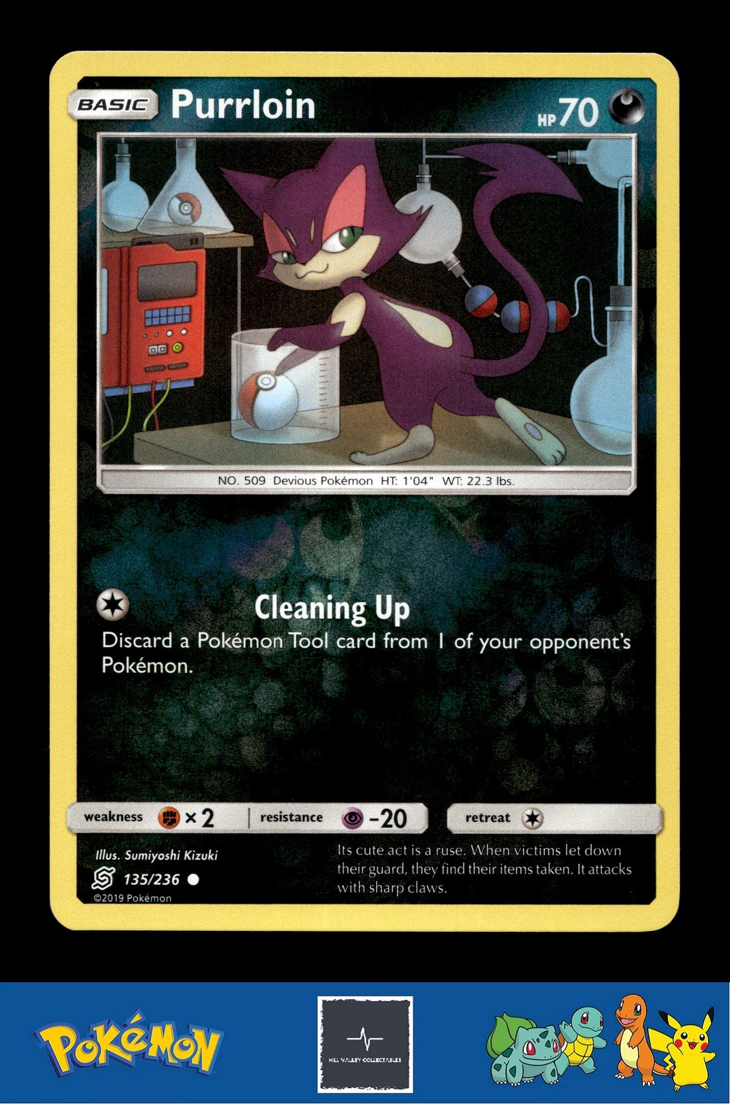 2019 Pokemon SM Unified Minds 135/236 Purrloin Reverse