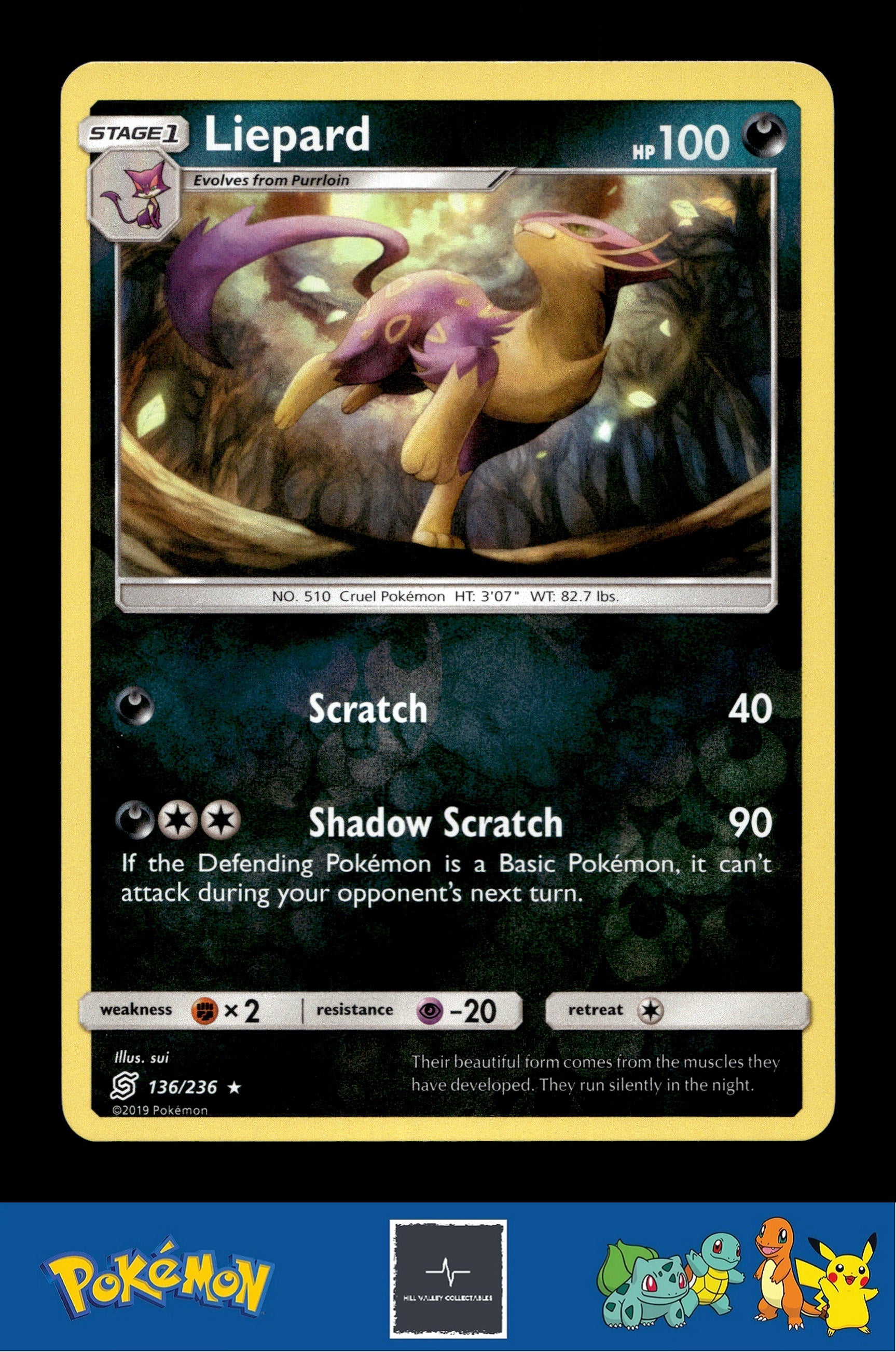 2019 Pokemon SM Unified Minds 136/236 Liepard Reverse